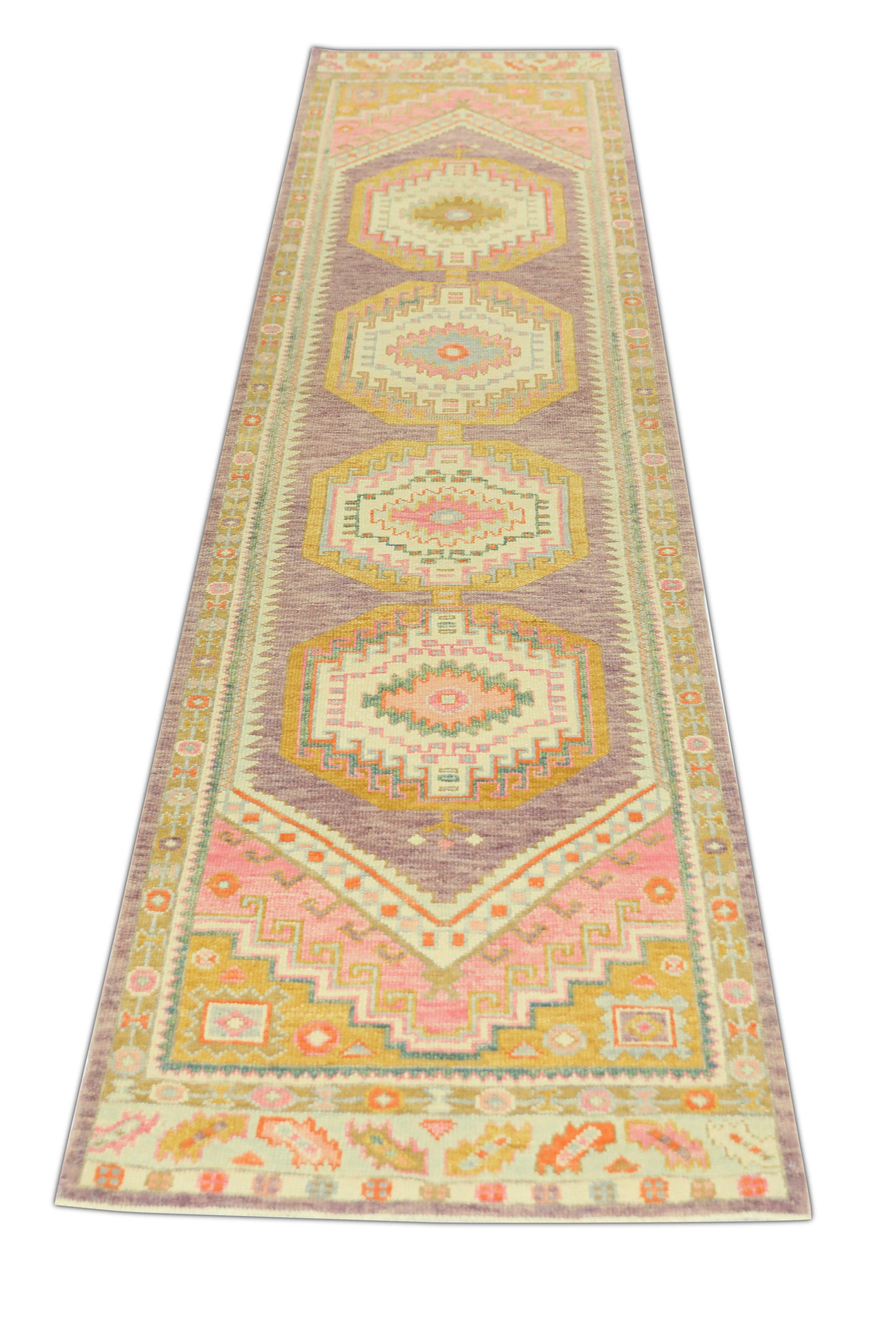 Turc Tapis oriental noué à la main turc Oushak 3' x 11'8