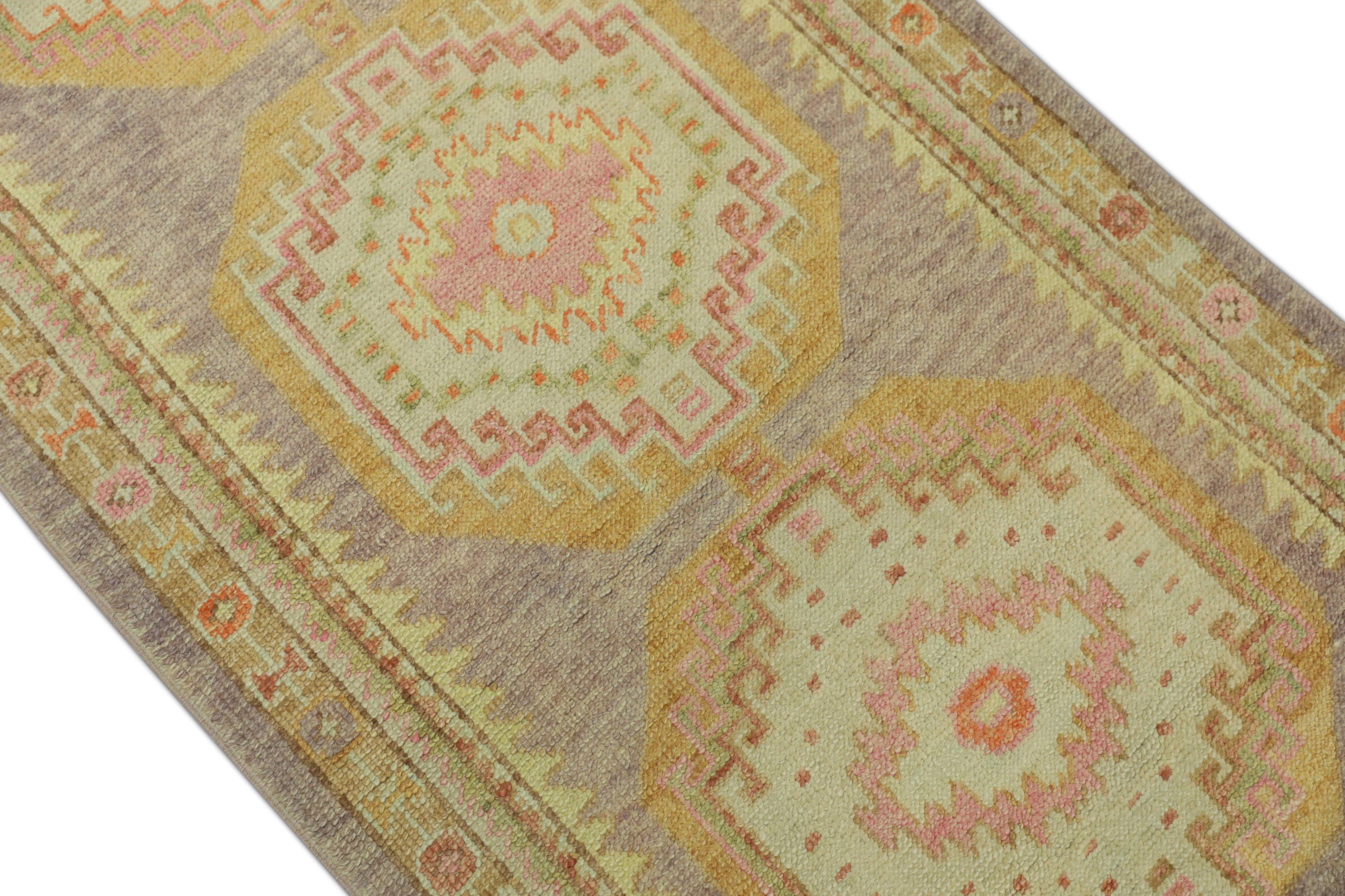 Tappeto Oushak Orientale annodato a mano Turco Oushak 3' x 11'9