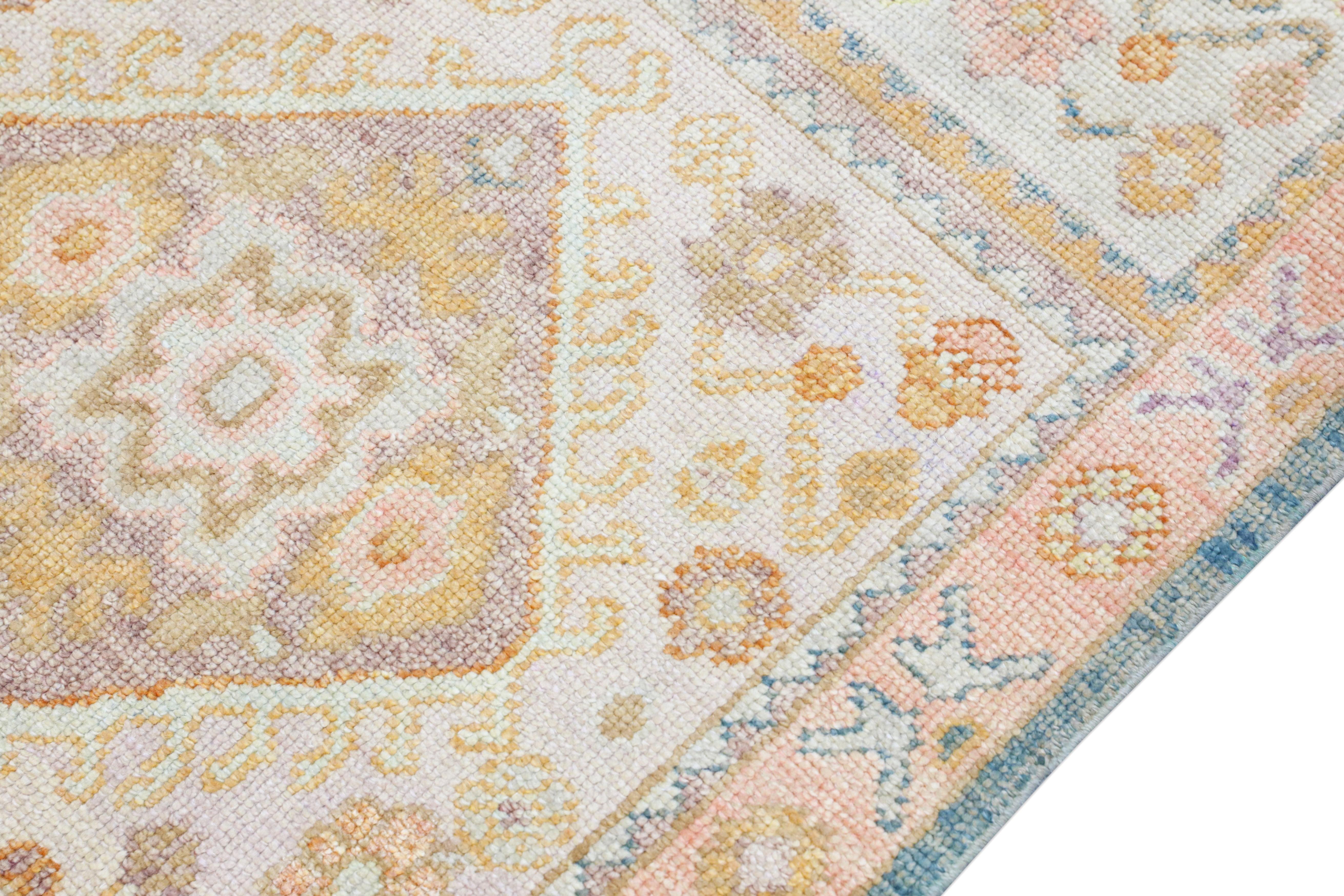 Hand-Knotted Oushak Rug Oriental Hand Knotted Turkish Oushak 3' x 12' #4085 For Sale