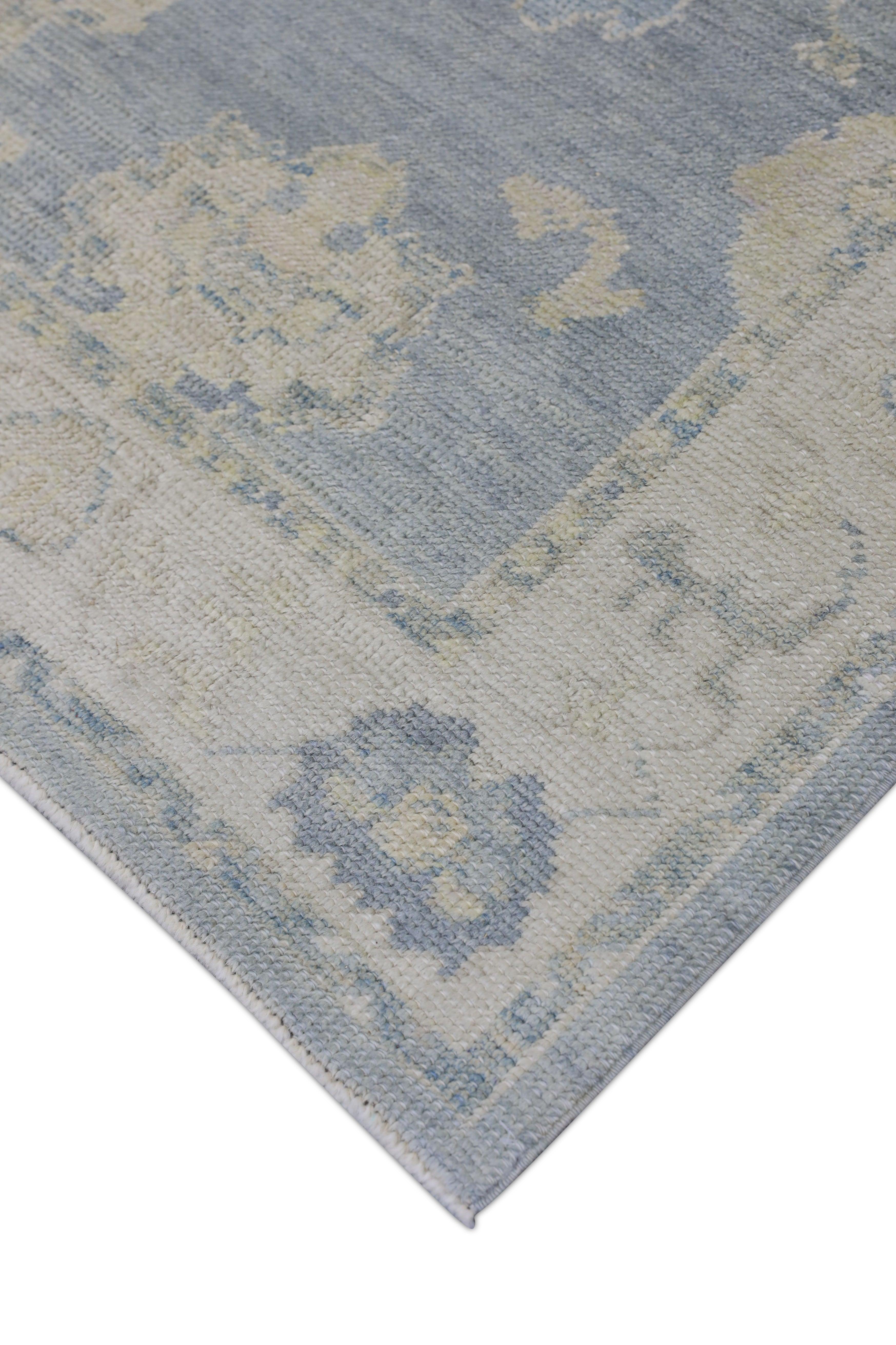 Hand-Knotted Oushak Rug Oriental Hand Knotted Turkish Oushak 3' x 12'4