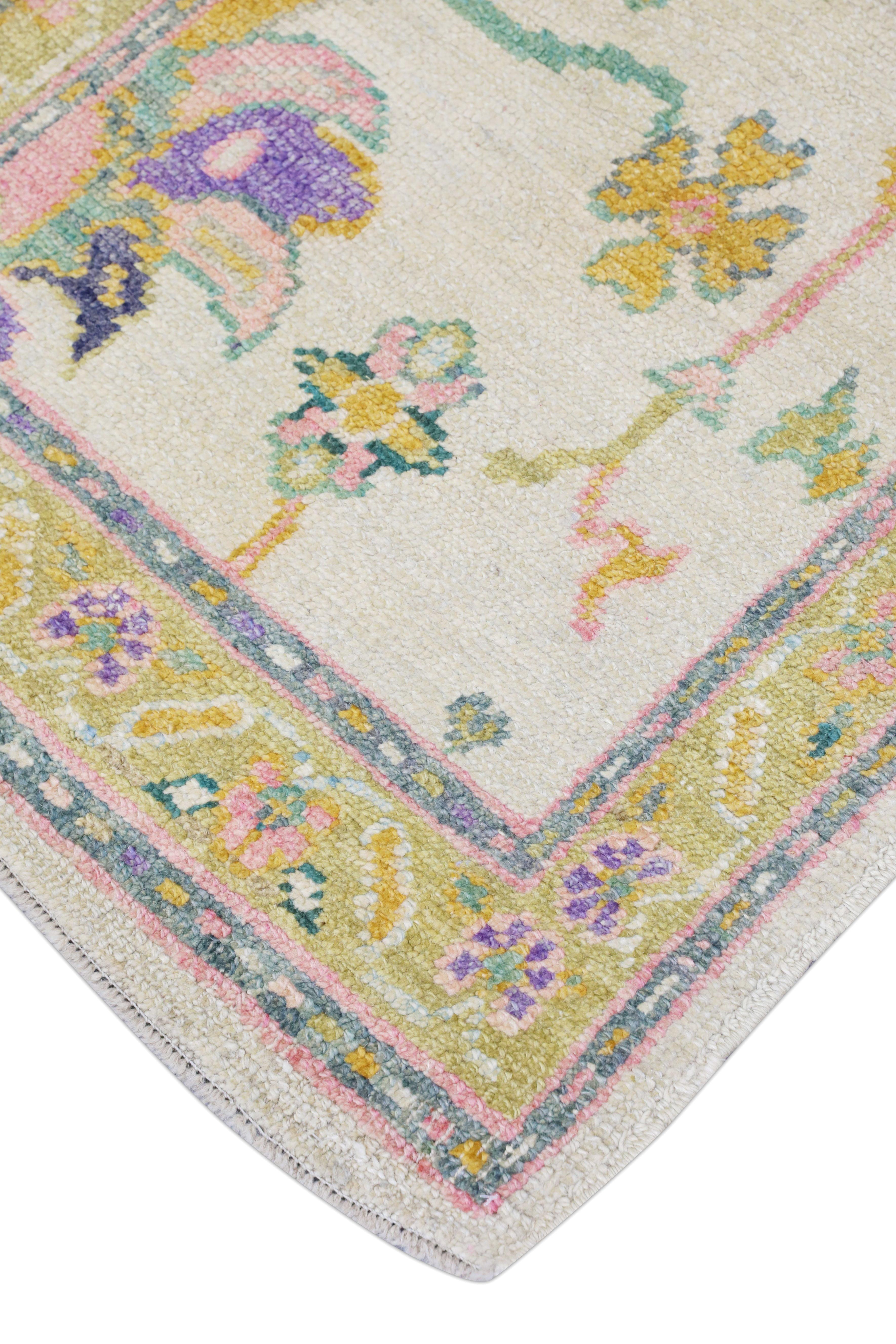 Oushak-Teppich Orientalischer handgeknüpfter türkischer Oushak-Teppich 3' x 12'4
