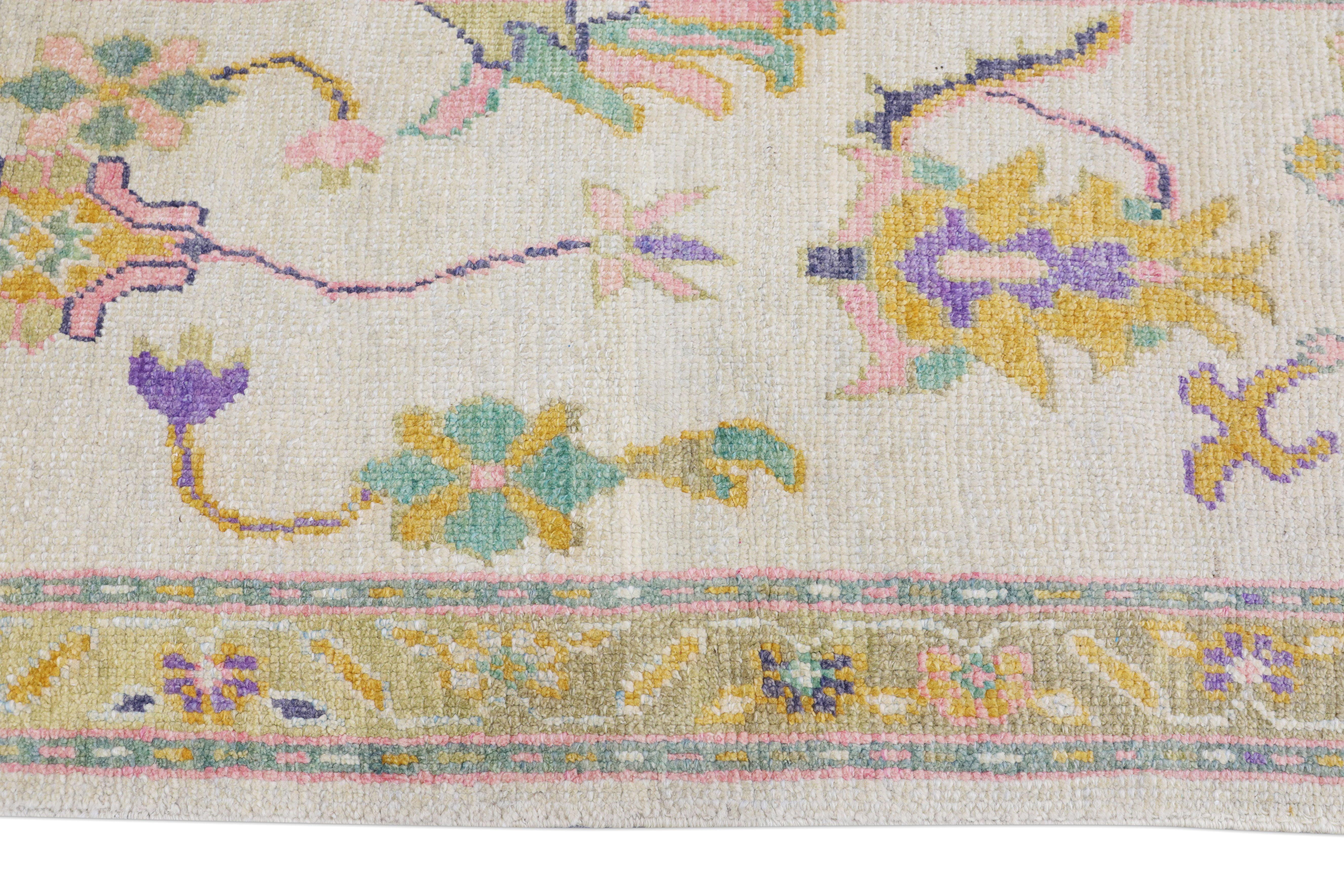 Oushak-Teppich Orientalischer handgeknüpfter türkischer Oushak-Teppich 3' x 12'4