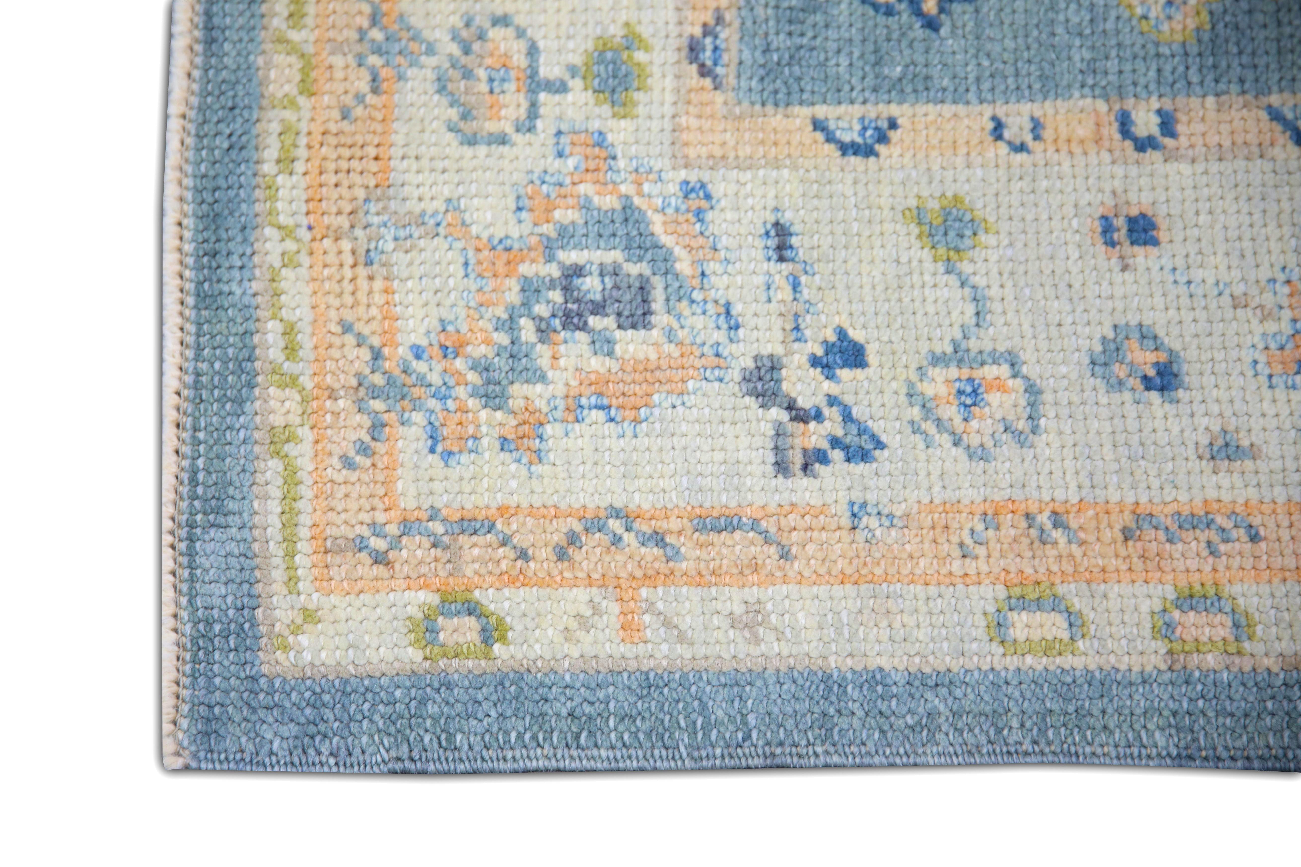 Hand-Knotted Oushak Rug Oriental Hand Knotted Turkish Oushak 3' x 12'7
