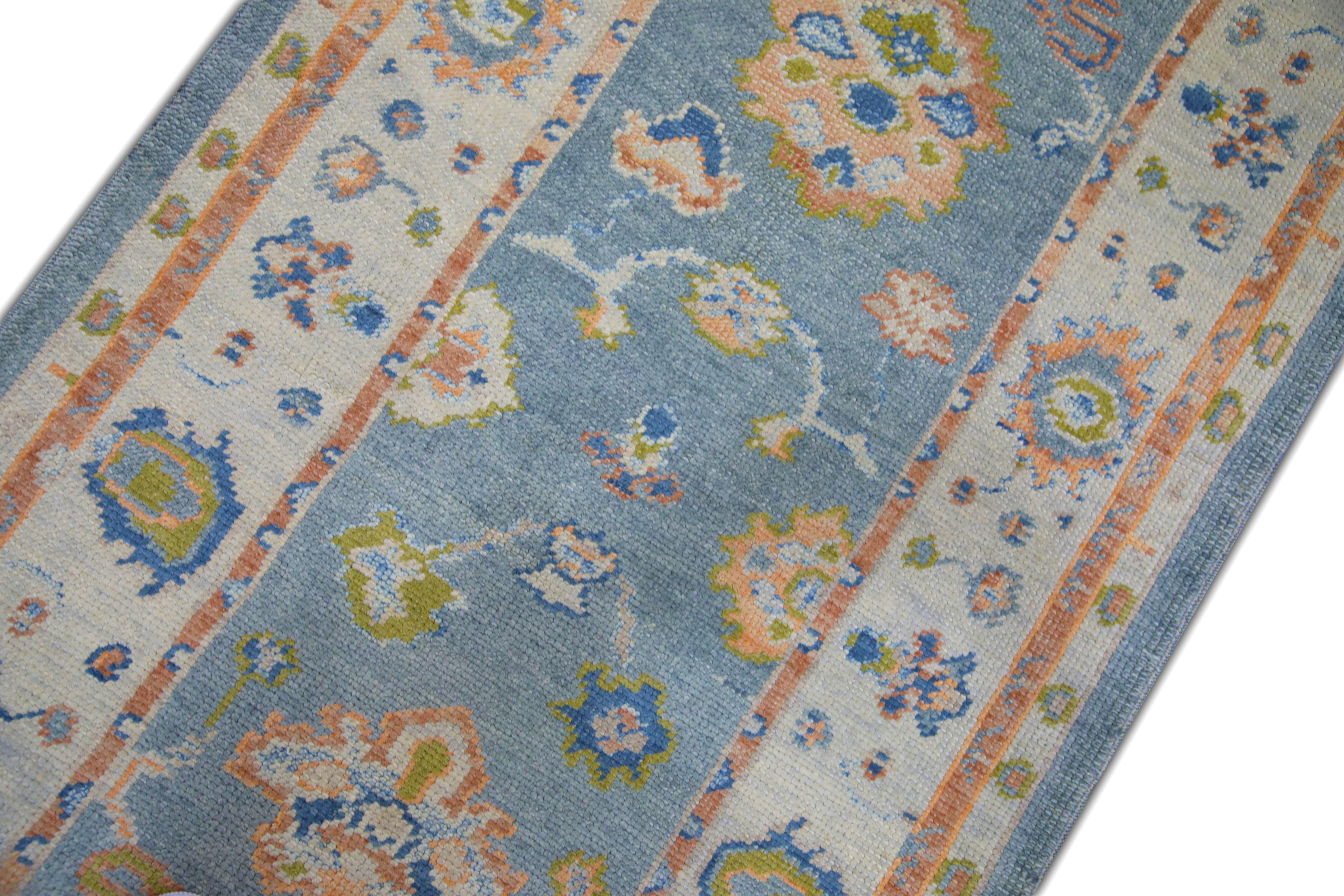 Oushak Rug Oriental Hand Knotted Turkish Oushak 3' x 12'7