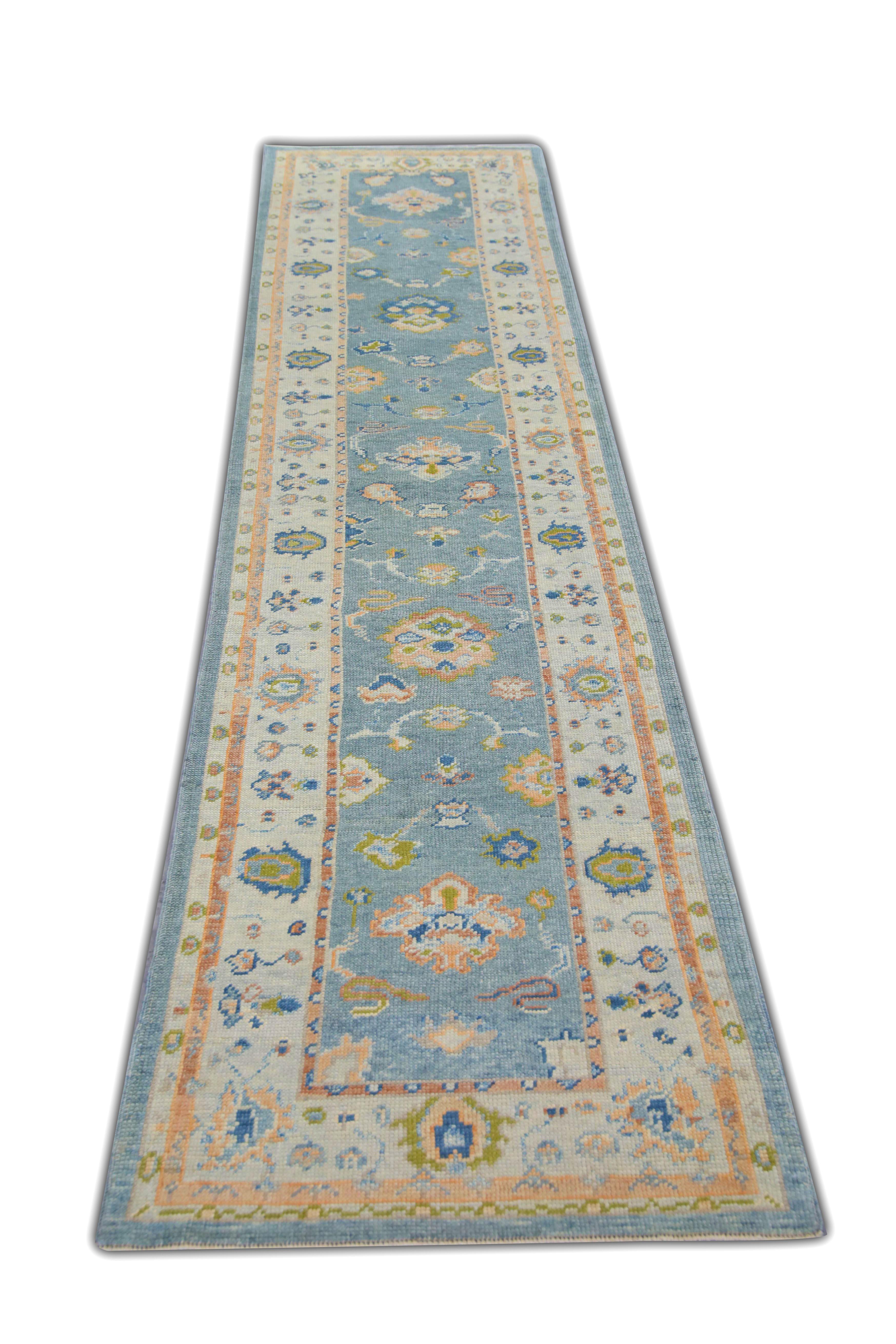 Contemporary Oushak Rug Oriental Hand Knotted Turkish Oushak 3' x 12'7