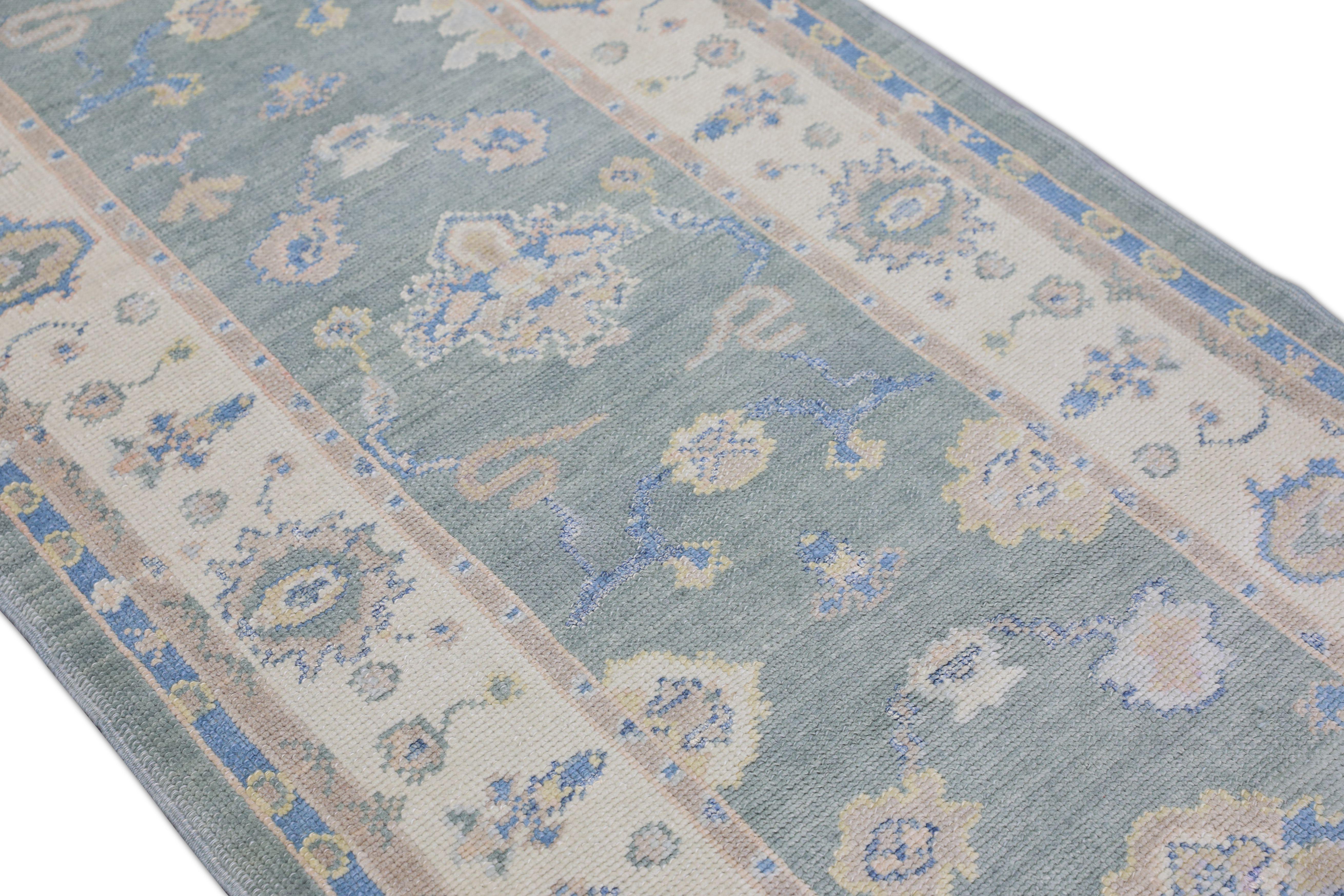 Oushak Rug Oriental Hand Knotted Turkish Oushak 3' x 12'8
