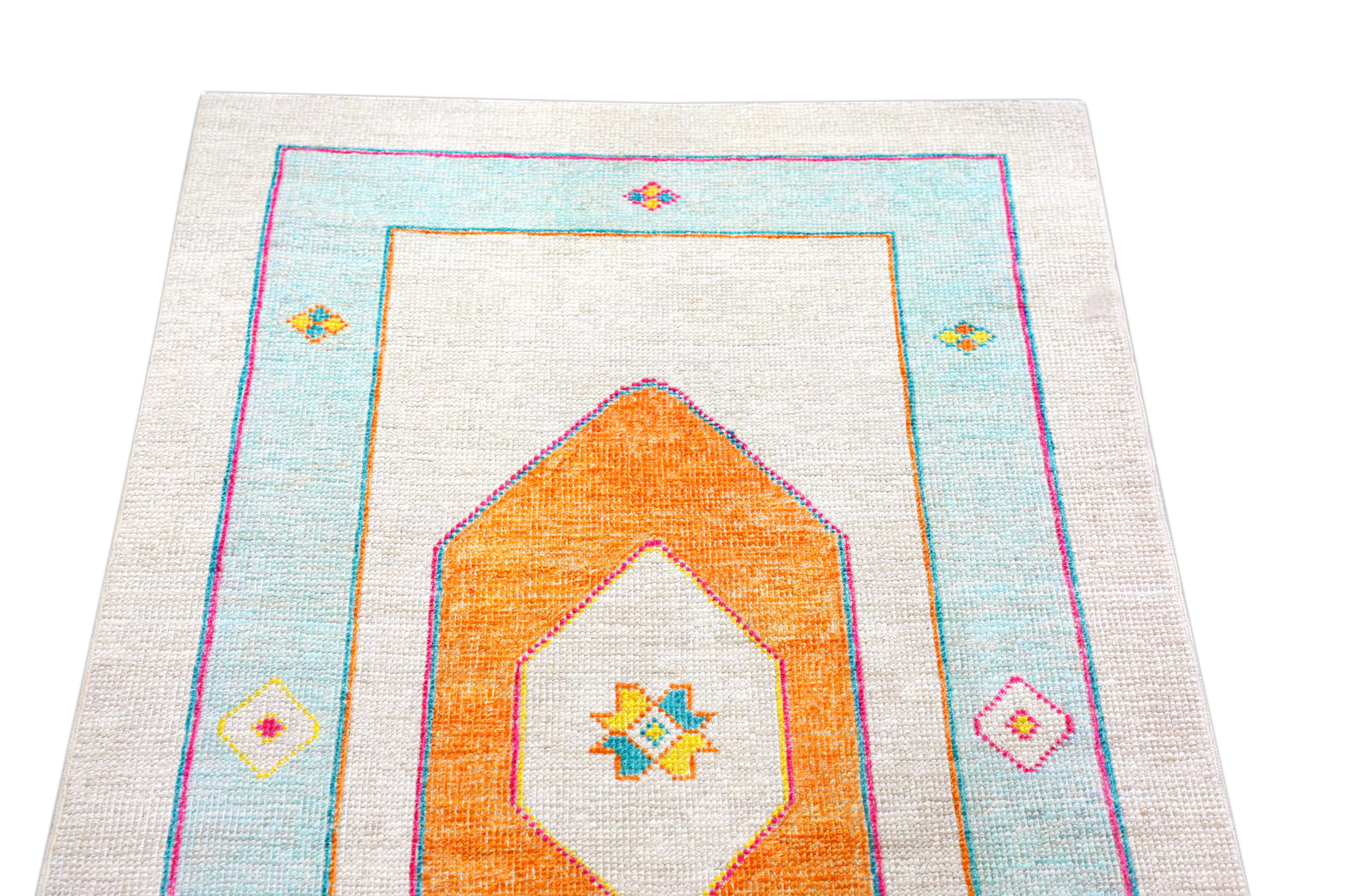 Oushak-Teppich Orientalischer handgeknüpfter türkischer Oushak 3' x 16'11