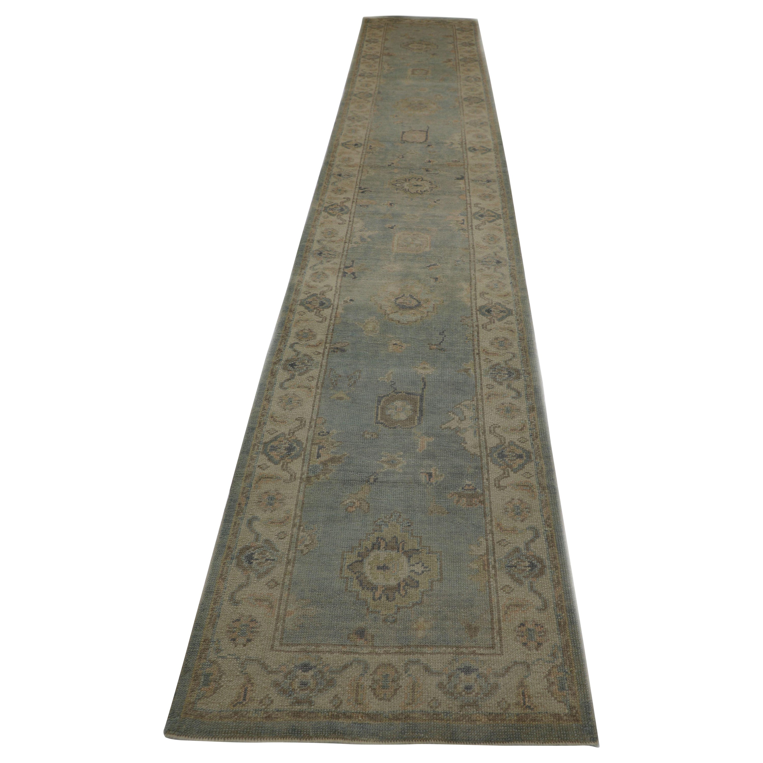 Oushak Rug Oriental Hand Knotted Turkish Oushak 3' x 17'5" #2340