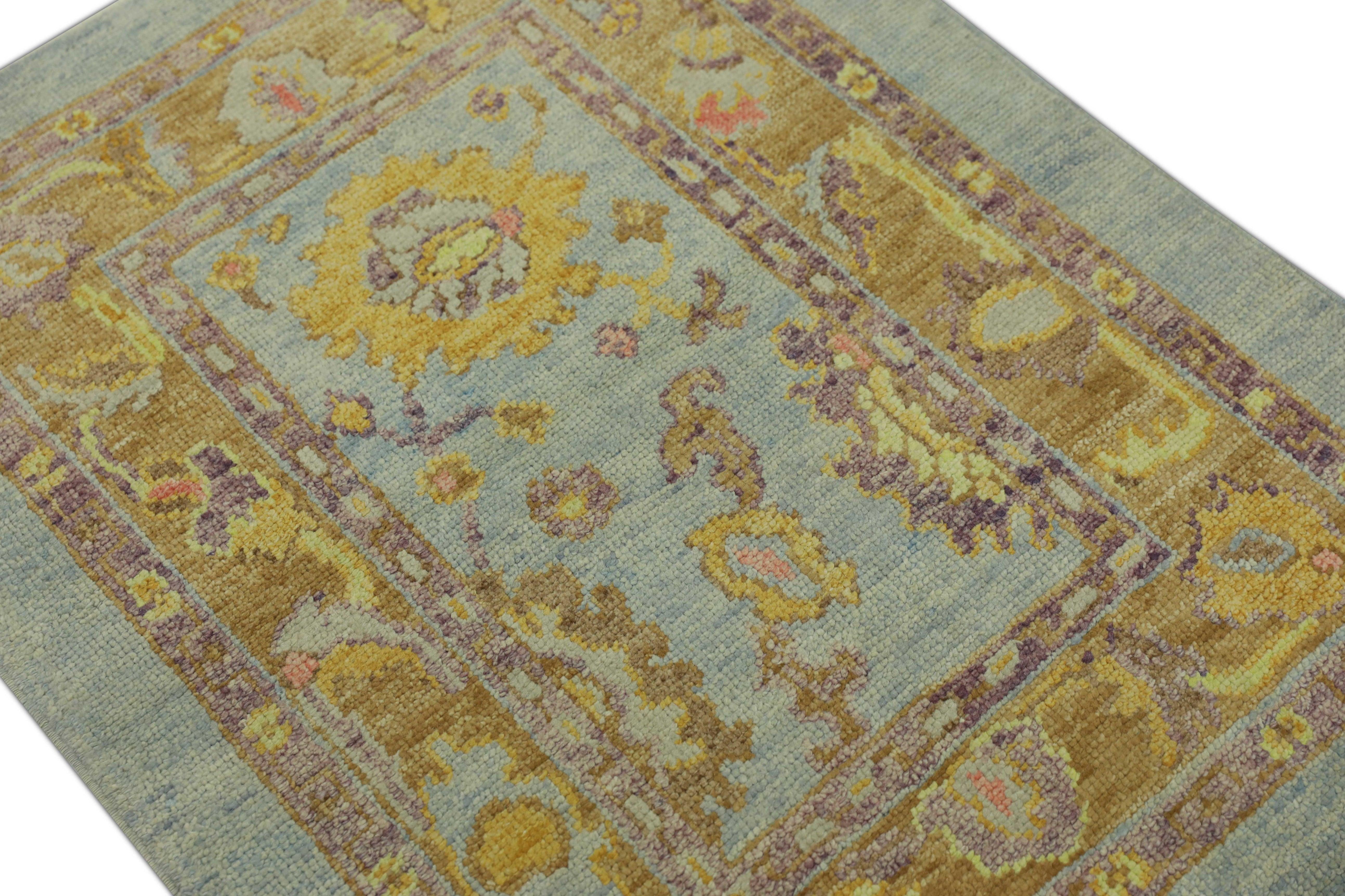 Oushak-Teppich Orientalischer handgeknüpfter türkischer Oushak 3' x 3'11