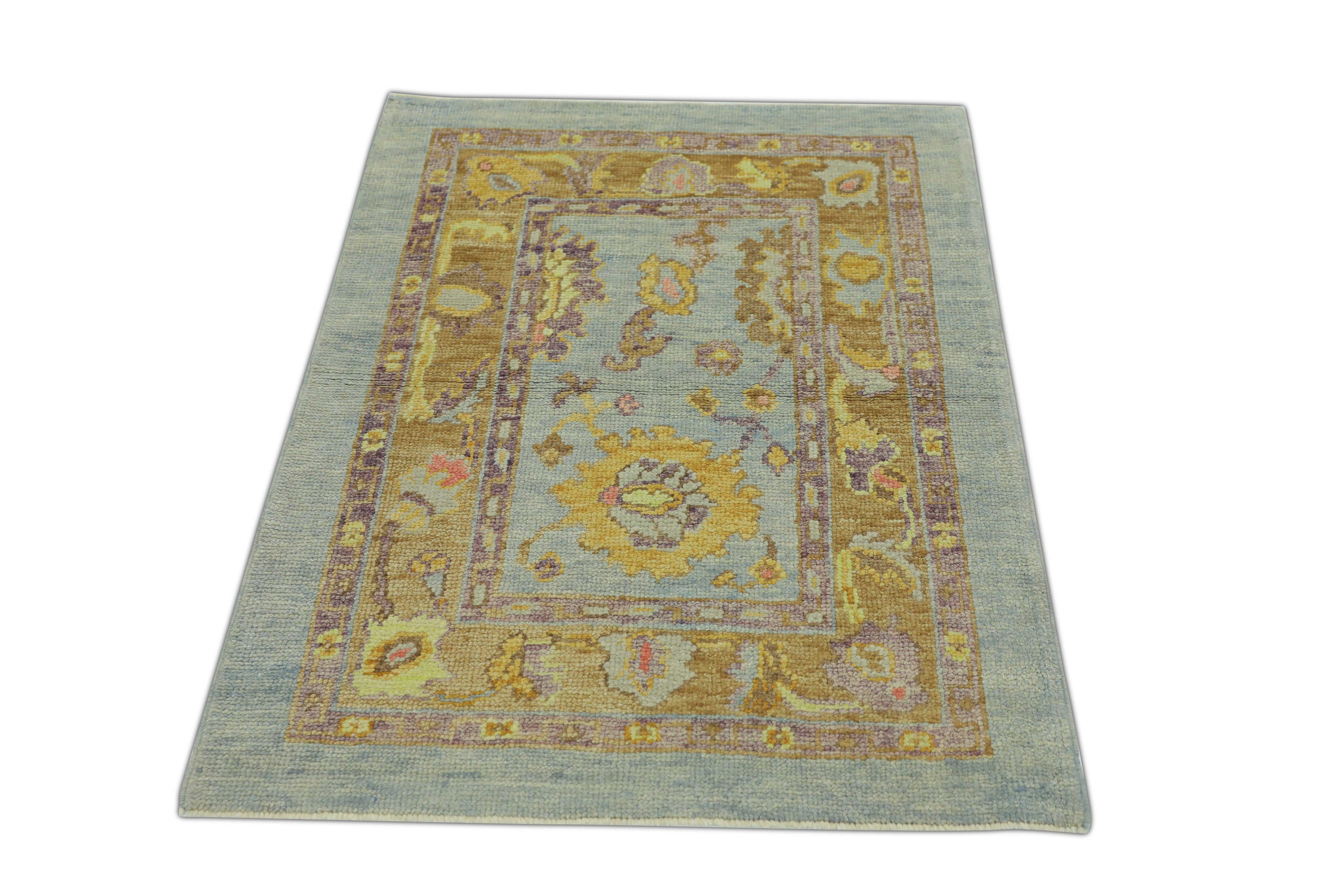Oushak-Teppich Orientalischer handgeknüpfter türkischer Oushak 3' x 3'11