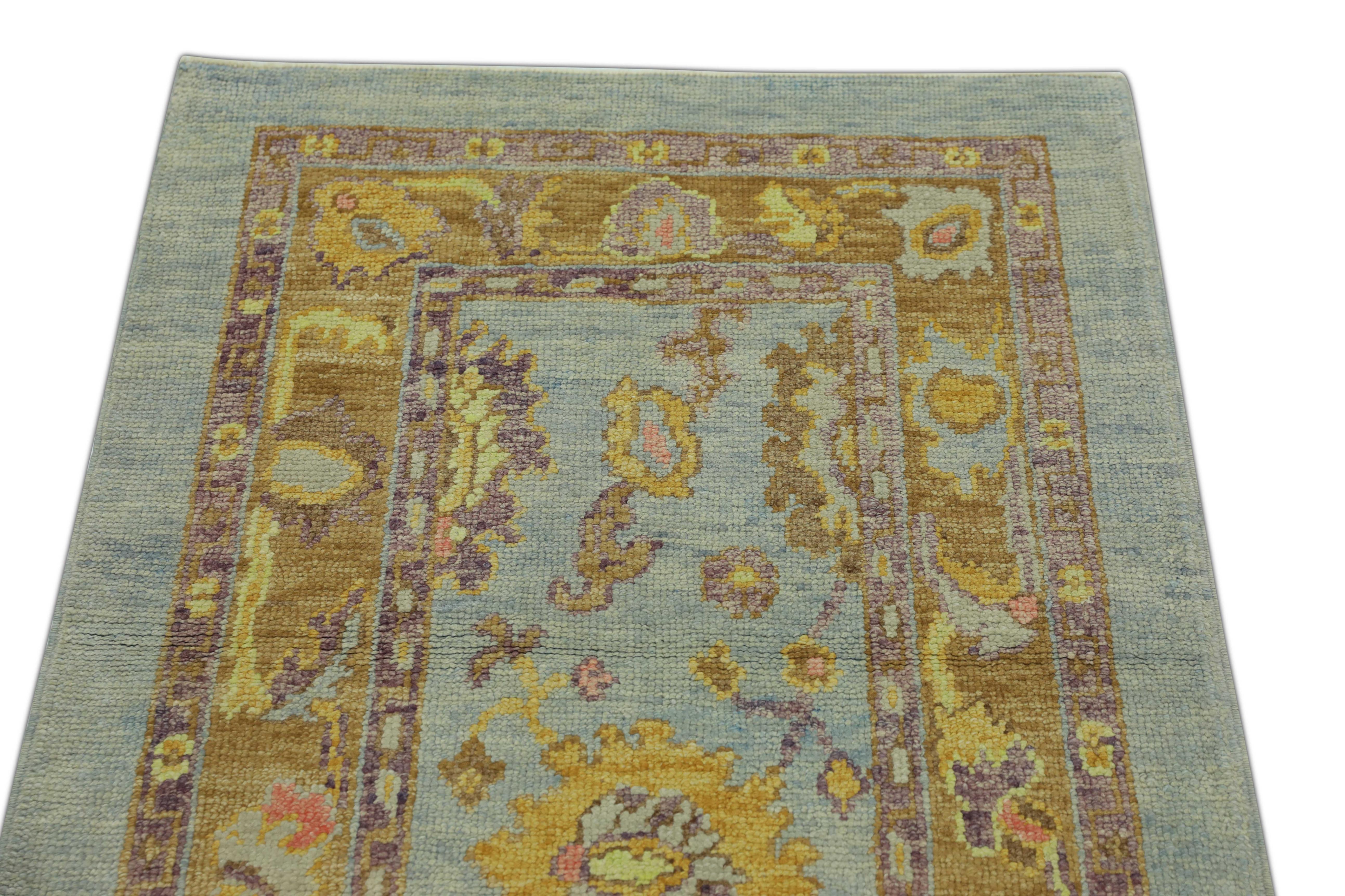 Oushak-Teppich Orientalischer handgeknüpfter türkischer Oushak 3' x 3'11