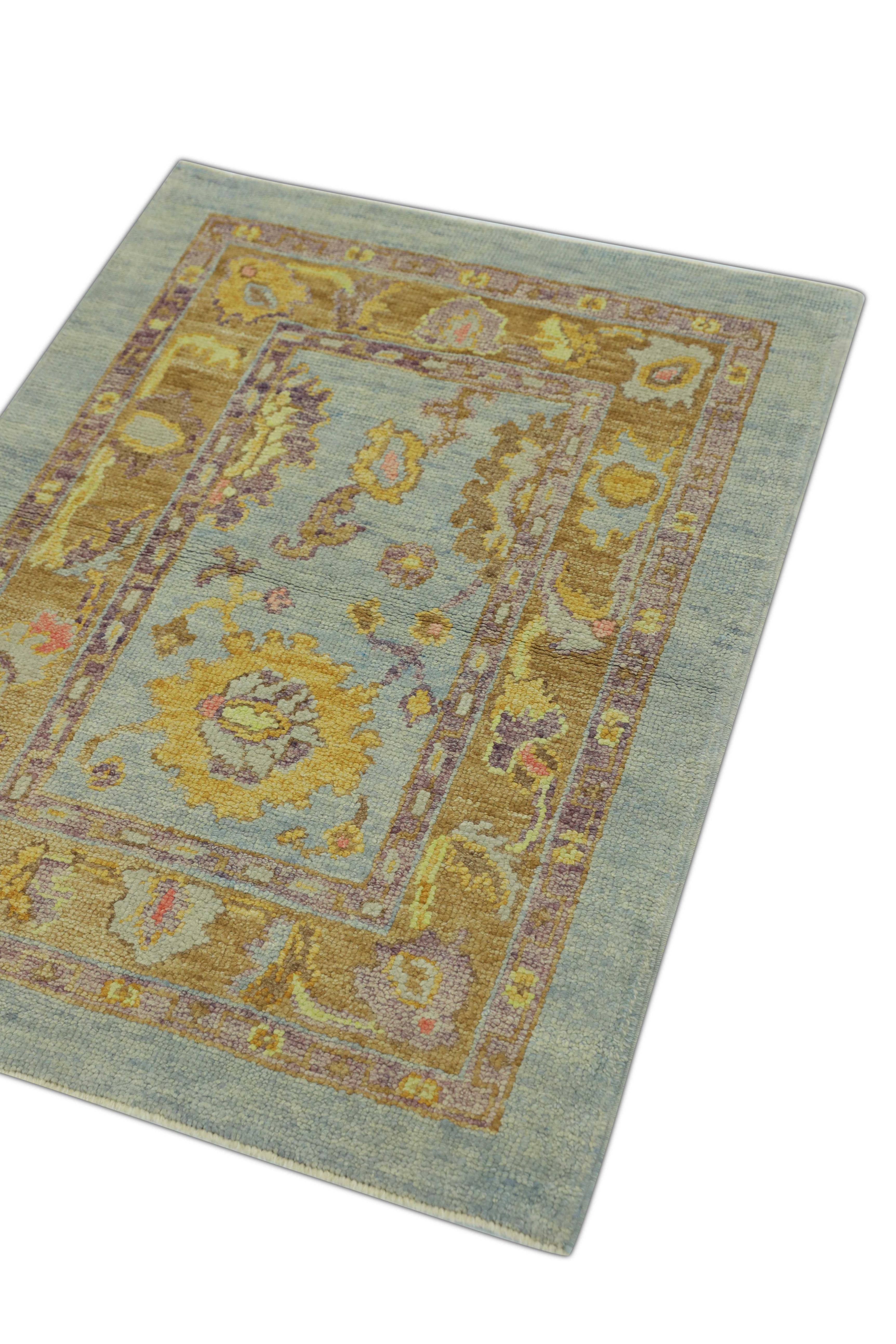 Oushak-Teppich Orientalischer handgeknüpfter türkischer Oushak 3' x 3'11