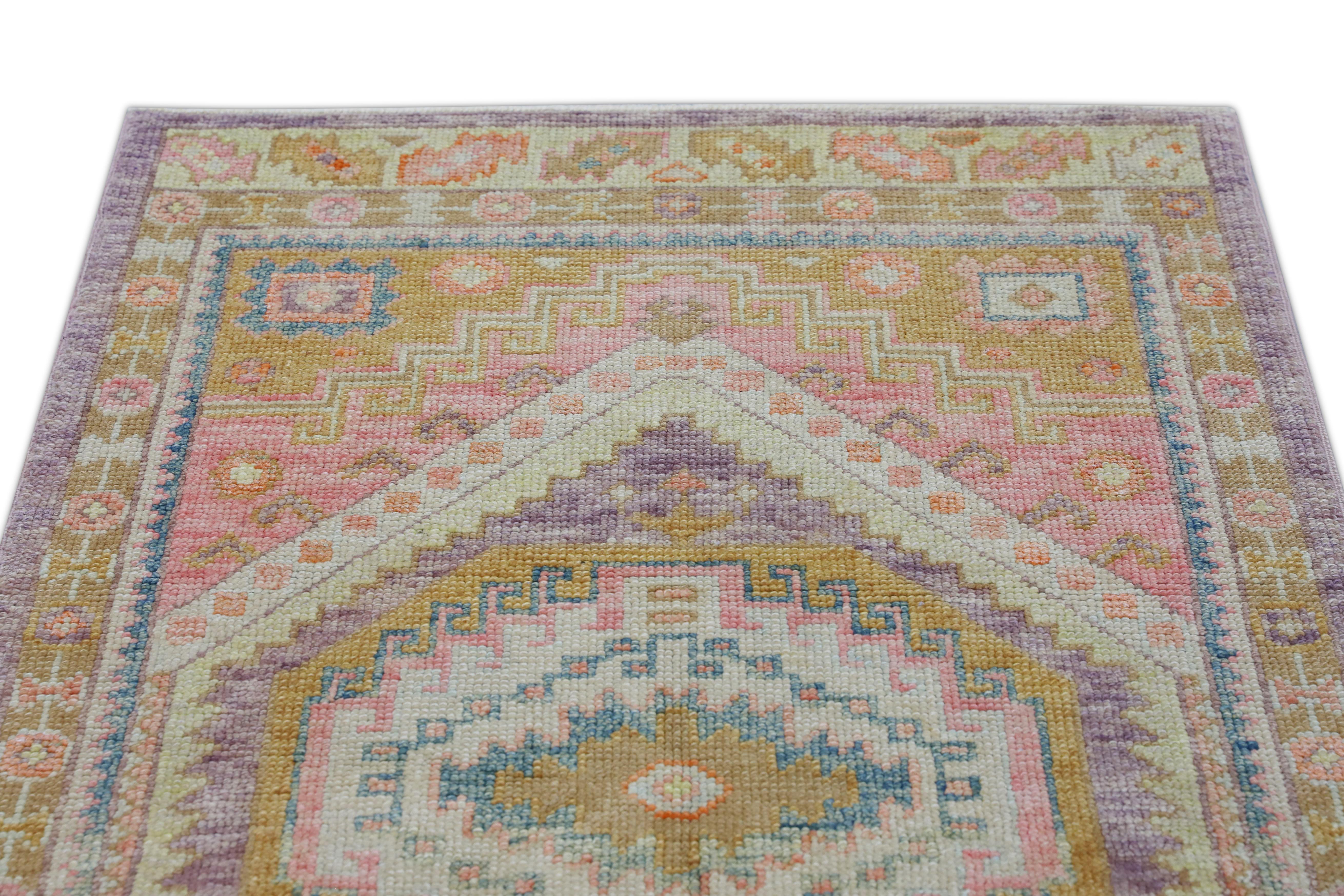 Oushak-Teppich Orientalischer handgeknüpfter türkischer Oushak-Teppich 3' x 4'10