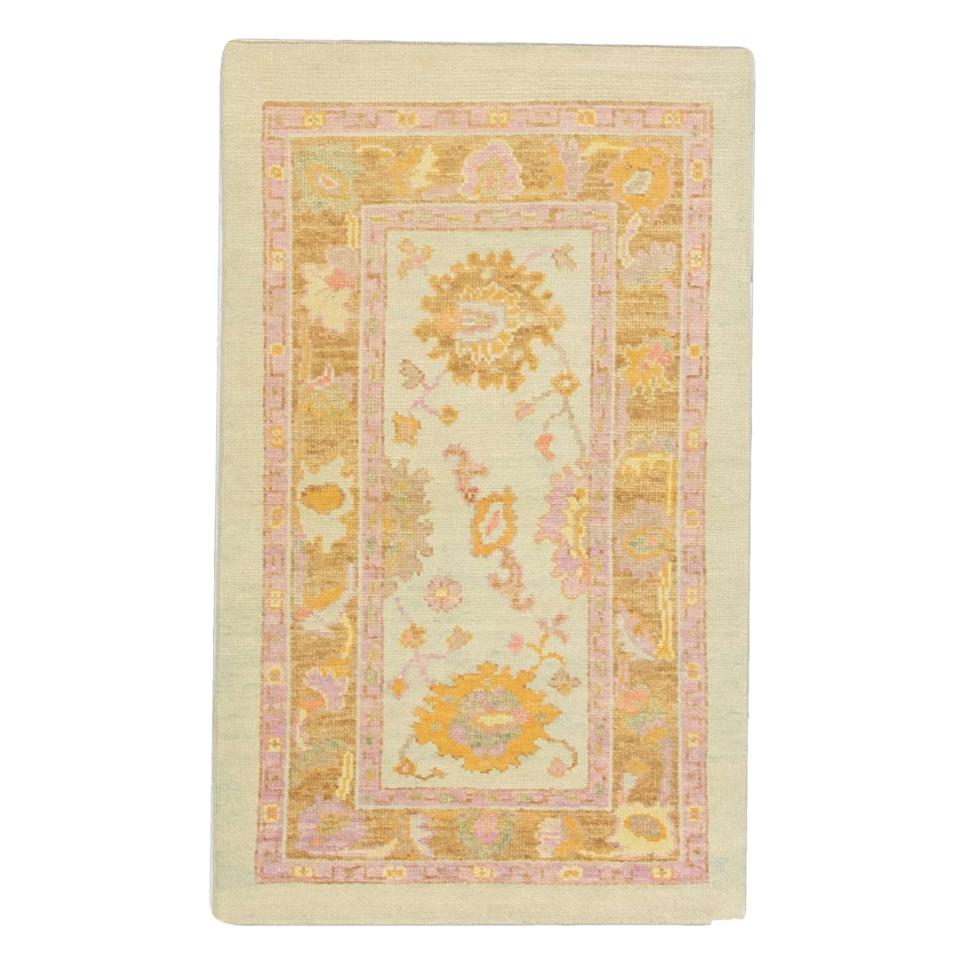Oushak-Teppich Orientalischer handgeknüpfter türkischer Oushak 3' x 4'11" #820