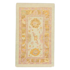 Oushak-Teppich Orientalischer handgeknüpfter türkischer Oushak 3' x 4'11" #820