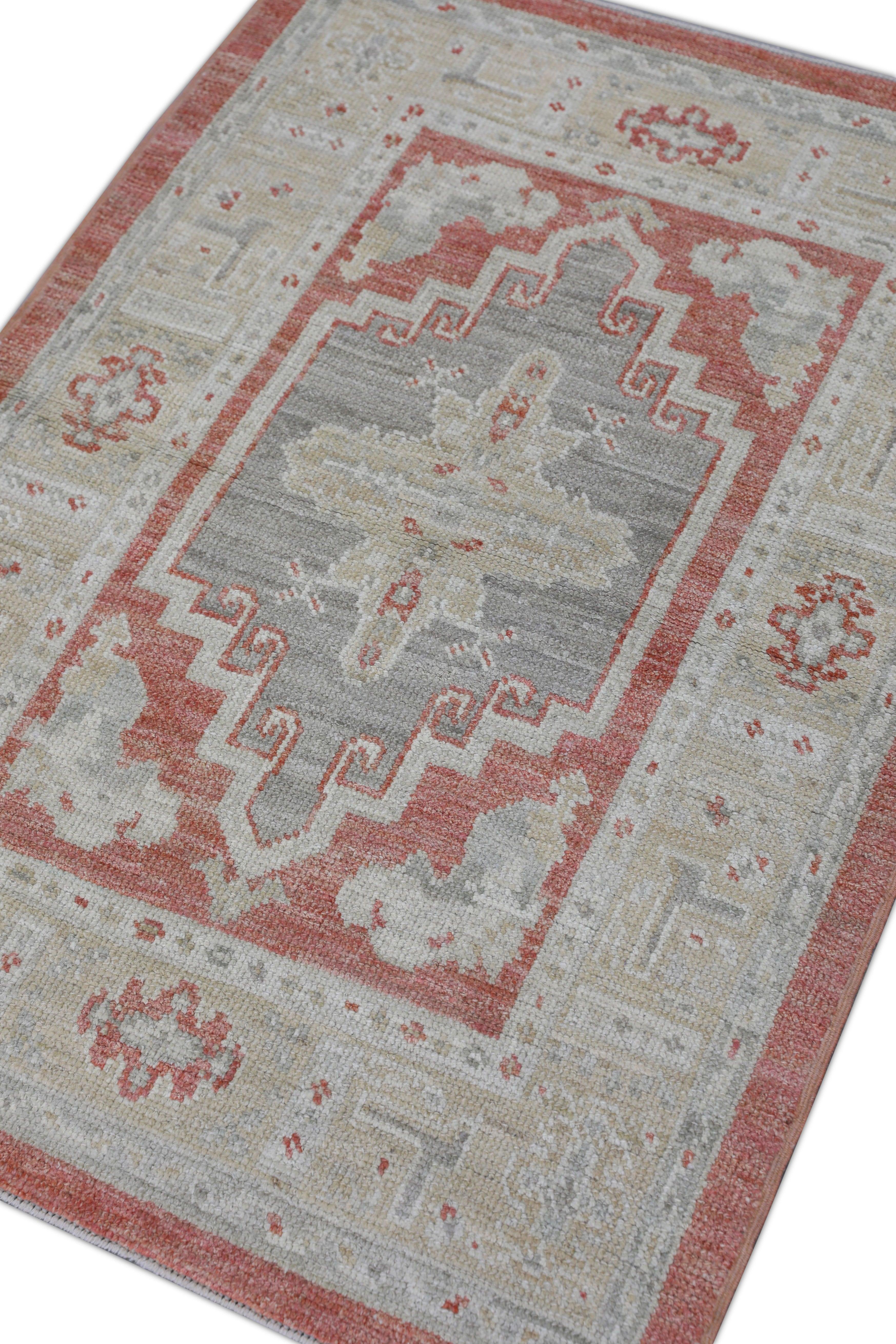 Oushak-Teppich Orientalischer handgeknüpfter türkischer Oushak 3' x 4'3