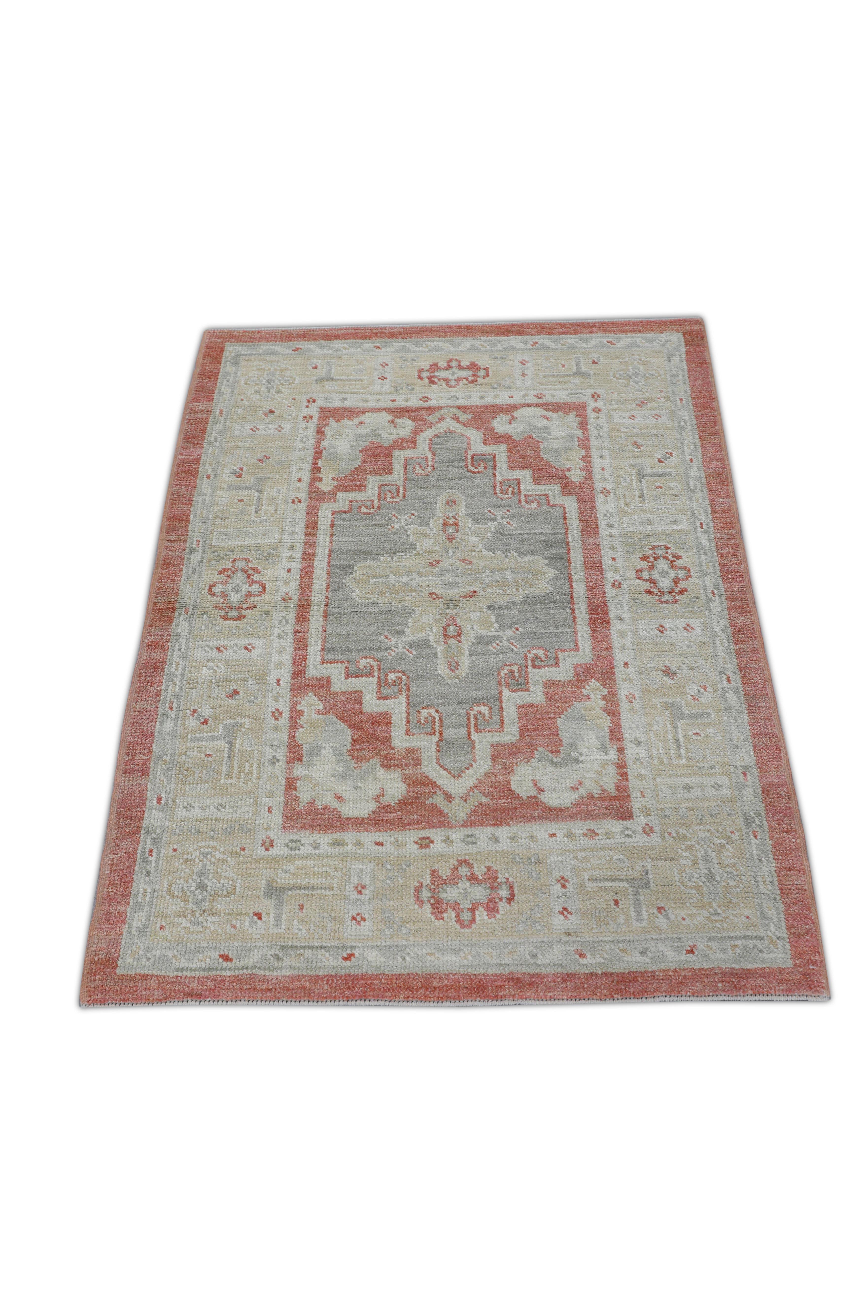 Oushak-Teppich Orientalischer handgeknüpfter türkischer Oushak 3' x 4'3