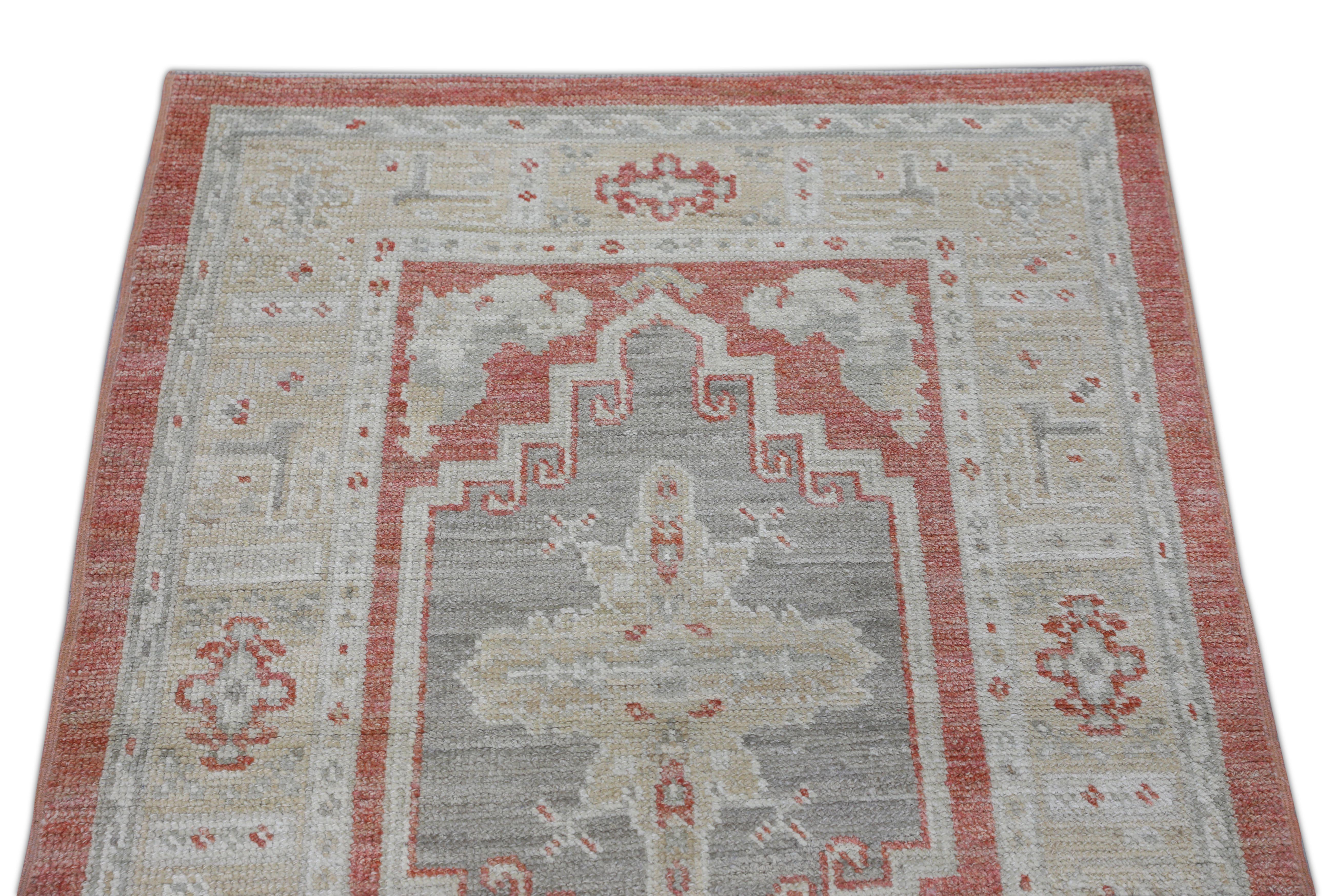 Oushak-Teppich Orientalischer handgeknüpfter türkischer Oushak 3' x 4'3