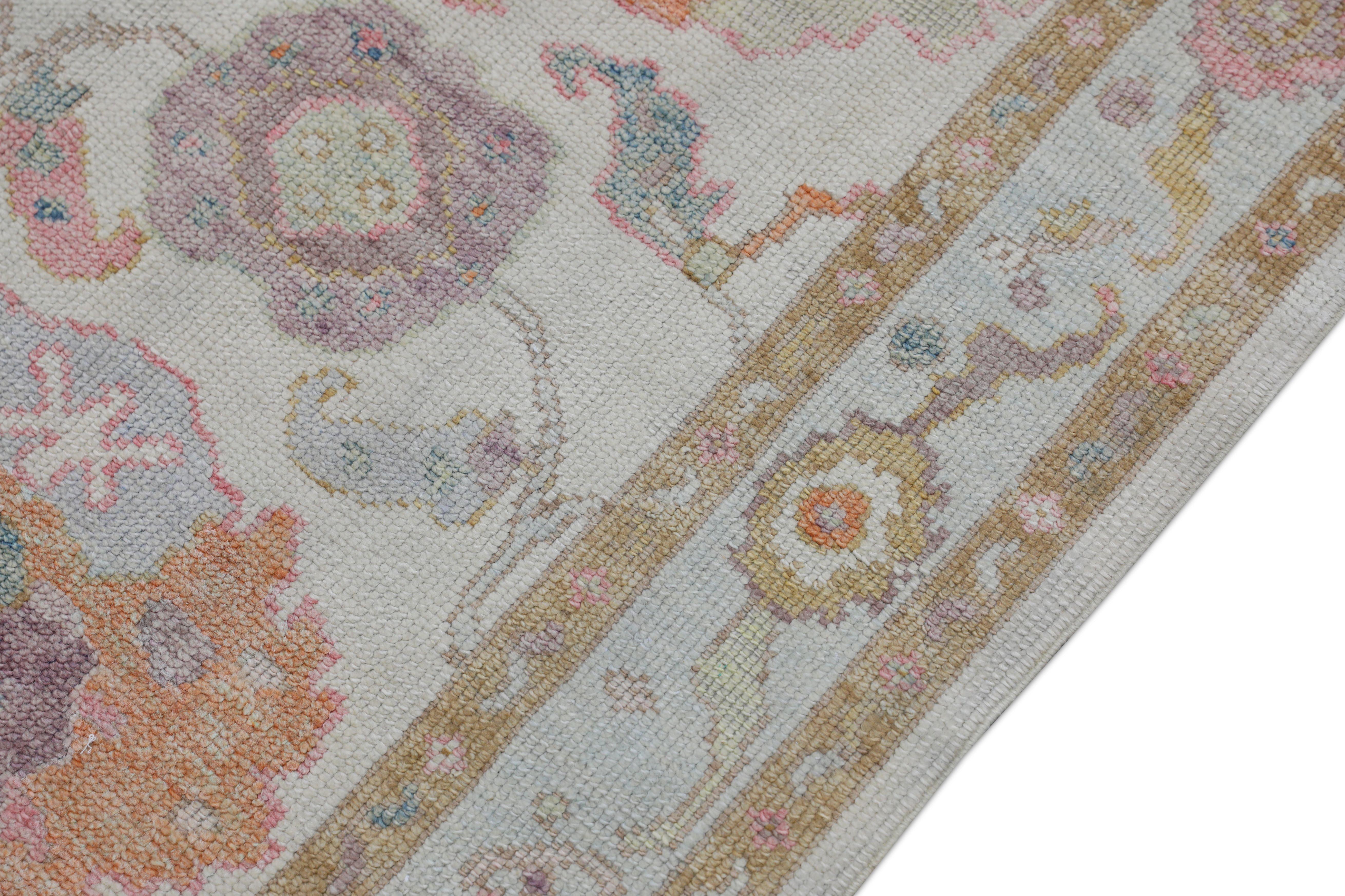 Alfombra Oushak Oriental Anudada a Mano Turca Oushak 3' x 4'9