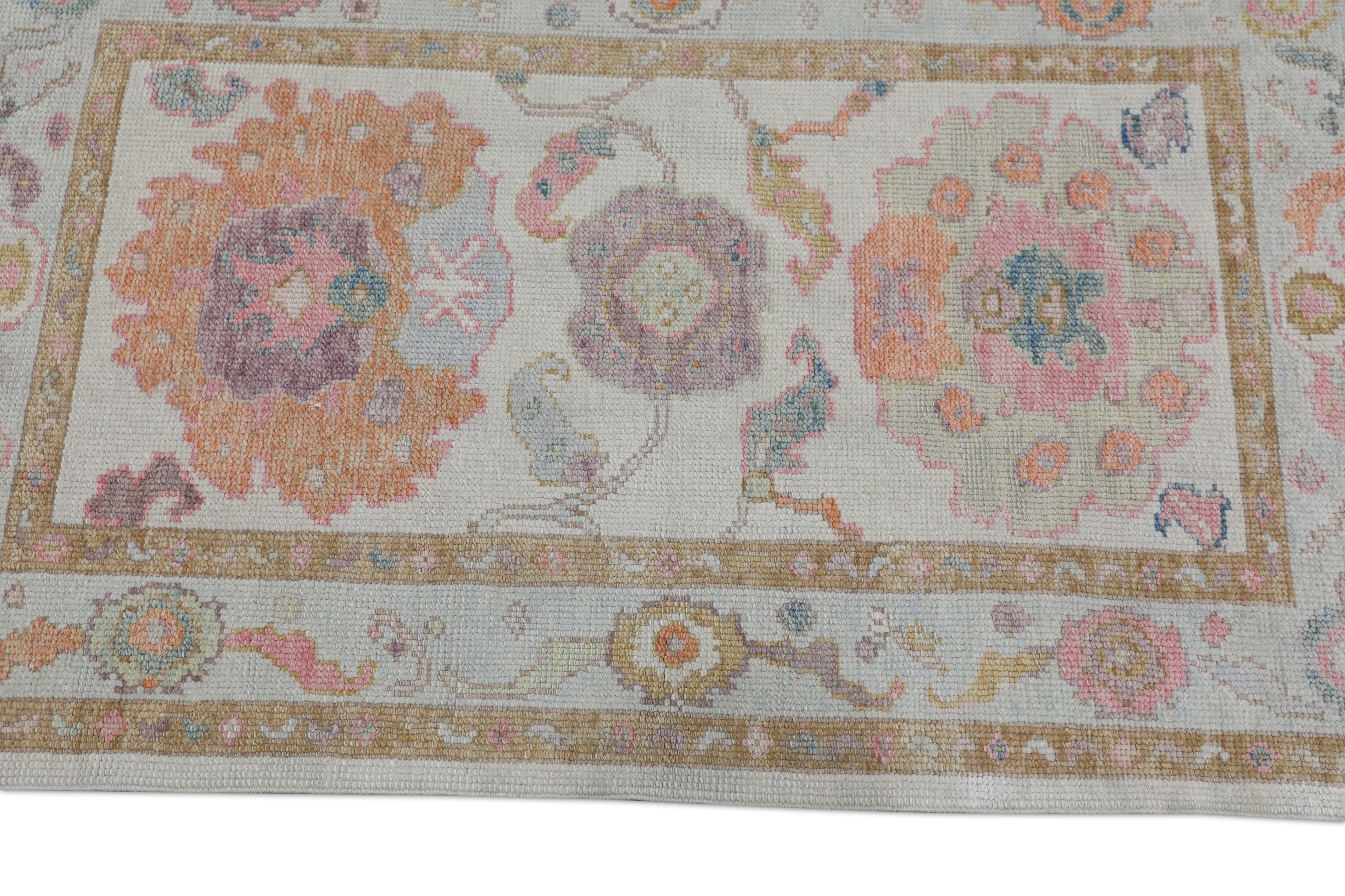 Alfombra Oushak Oriental Anudada a Mano Turca Oushak 3' x 4'9