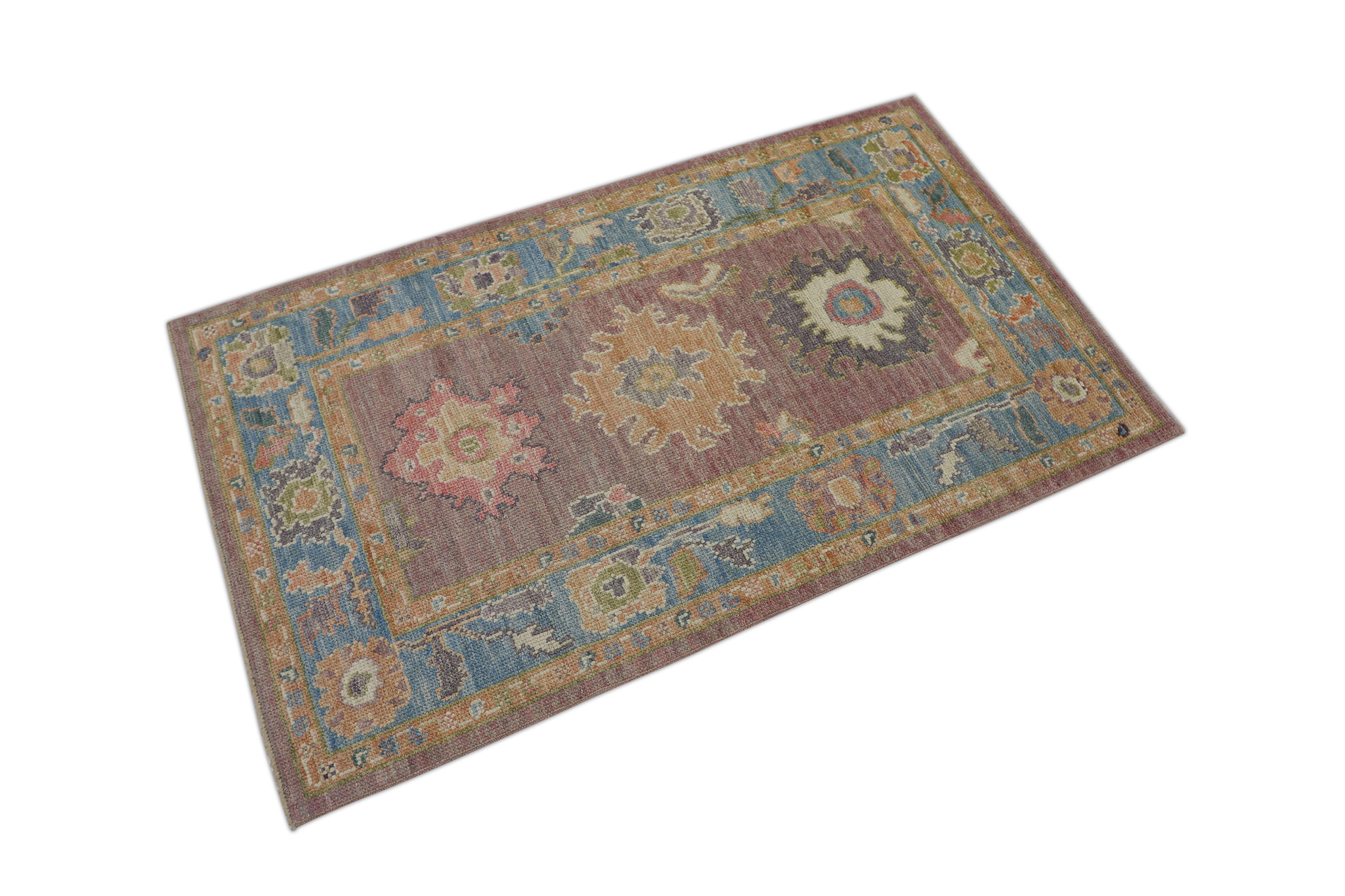 Annodato a mano Tappeto Oushak Orientale annodato a mano Turco Oushak 3' x 5' #2033 in vendita