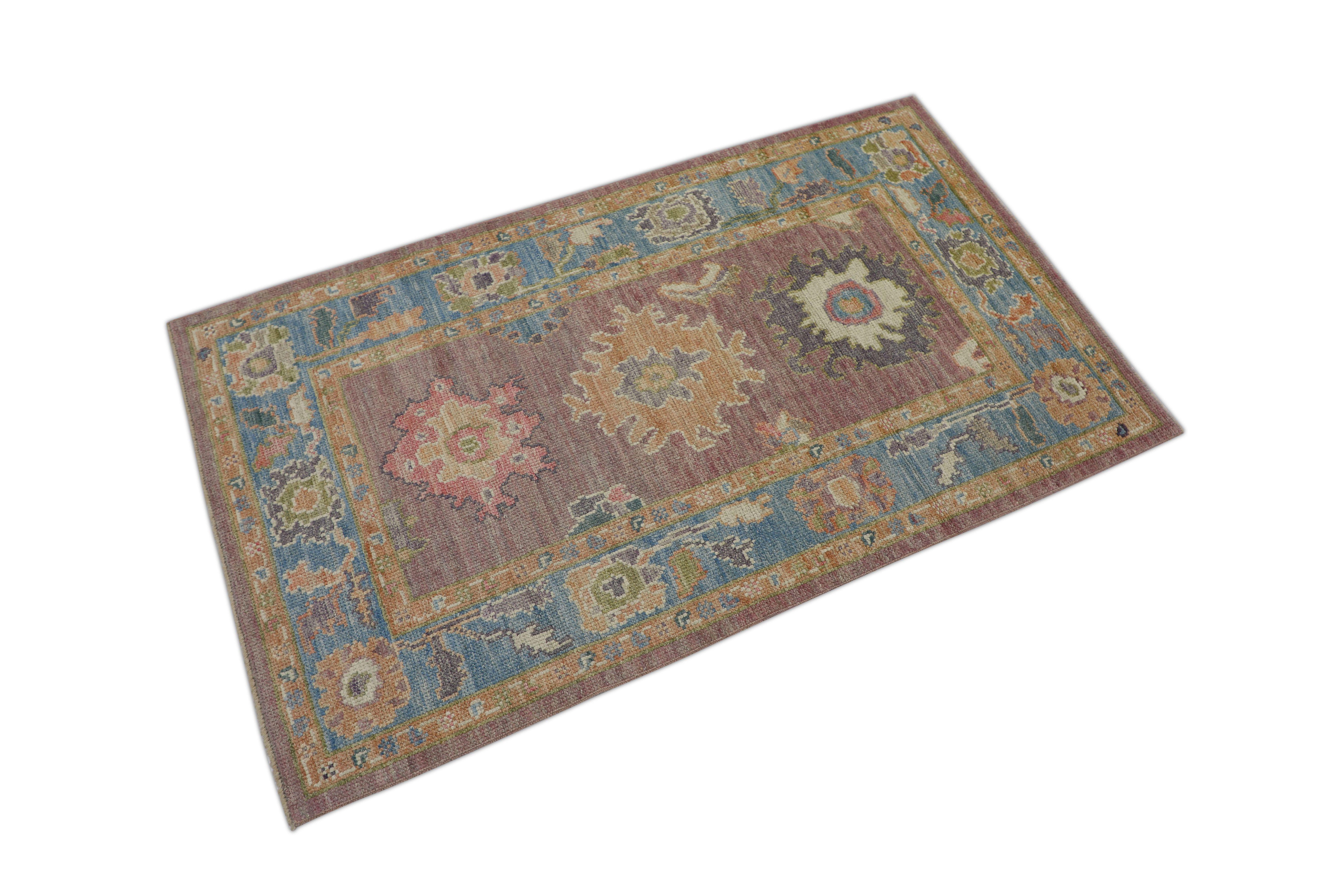 XXI secolo e contemporaneo Tappeto Oushak Orientale annodato a mano Turco Oushak 3' x 5' #2033 in vendita