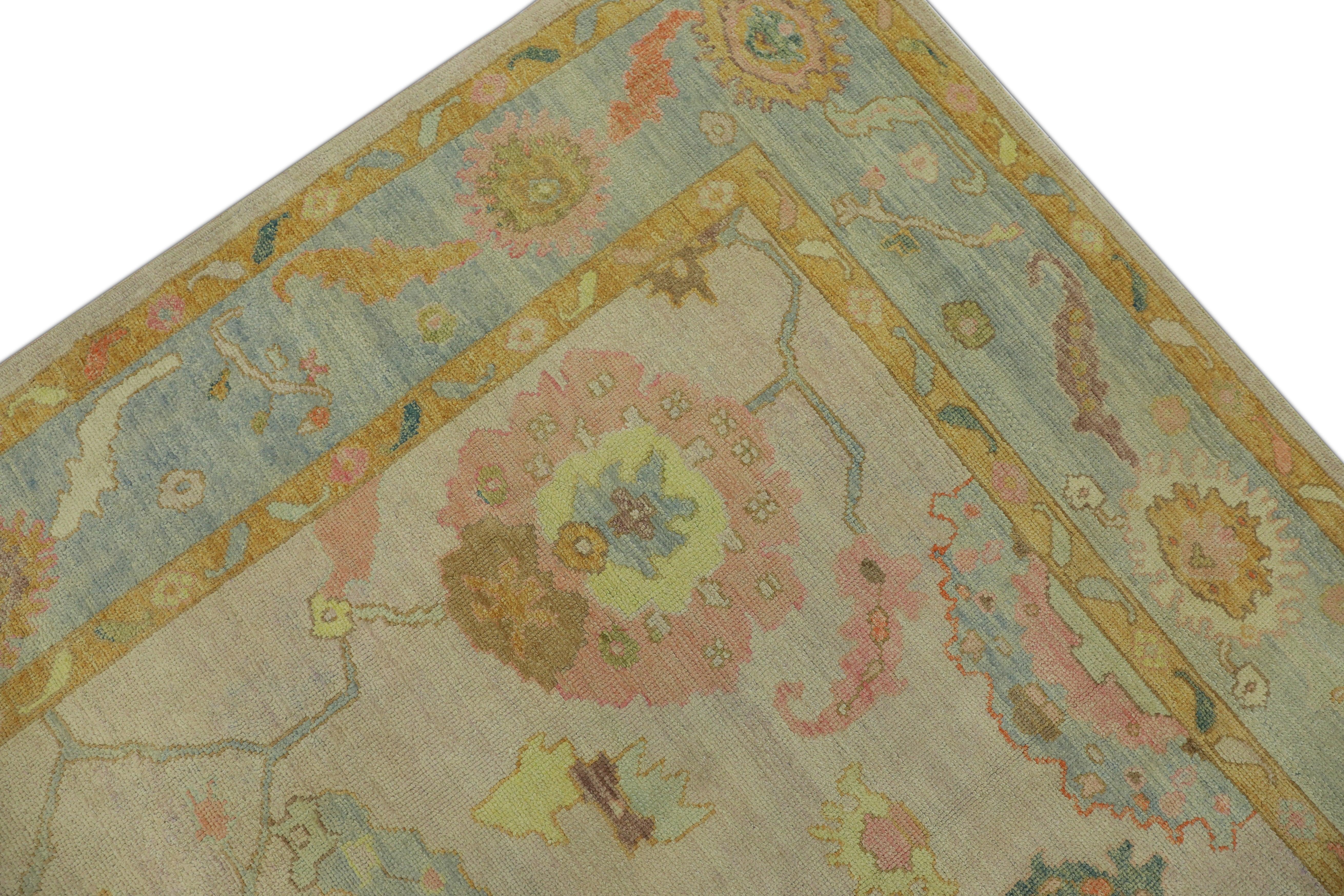 Hand-Knotted Oushak Rug Oriental Hand Knotted Turkish Oushak 3' x 5' #861