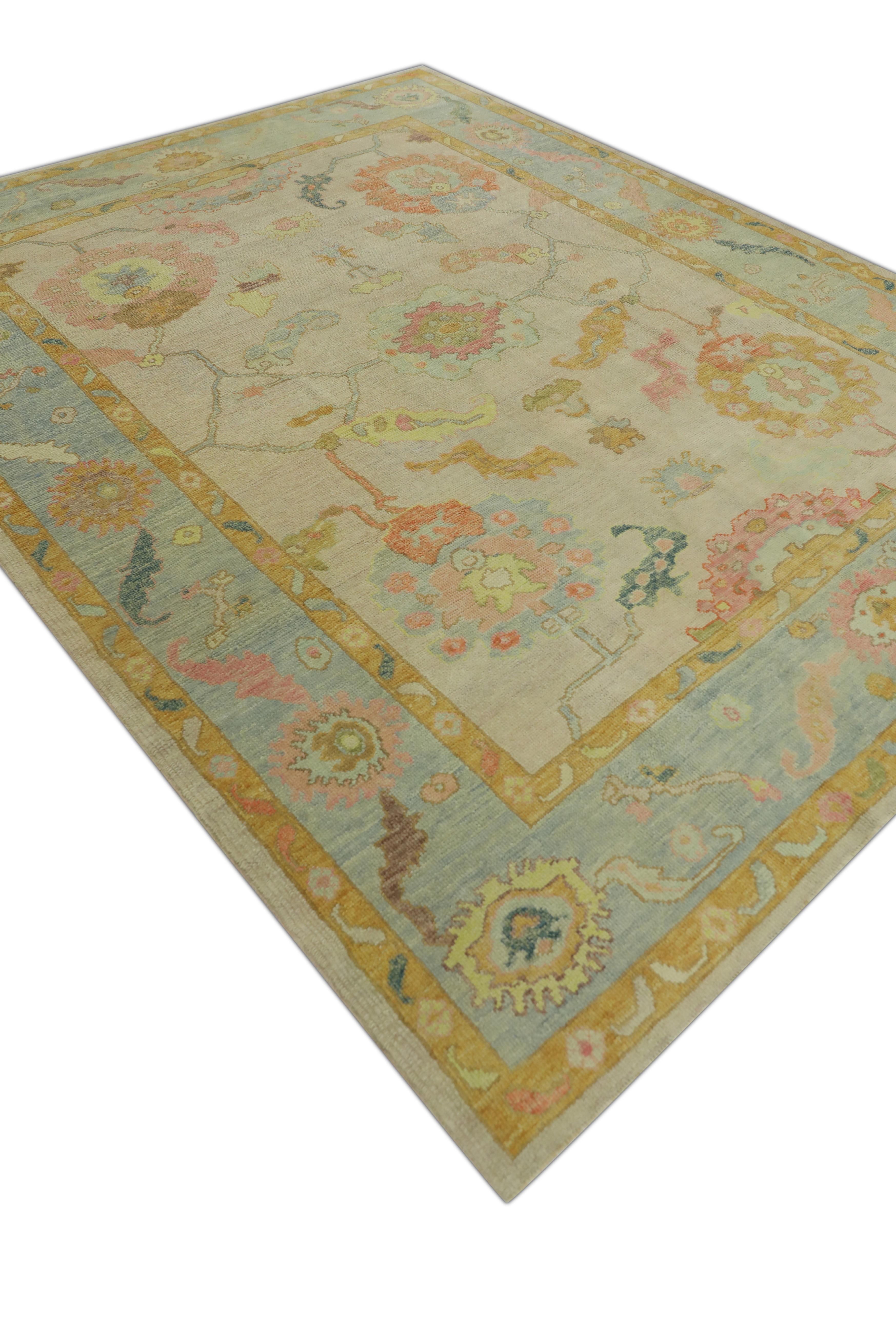 Oushak Rug Oriental Hand Knotted Turkish Oushak 3' x 5' #861 In New Condition In Houston, TX