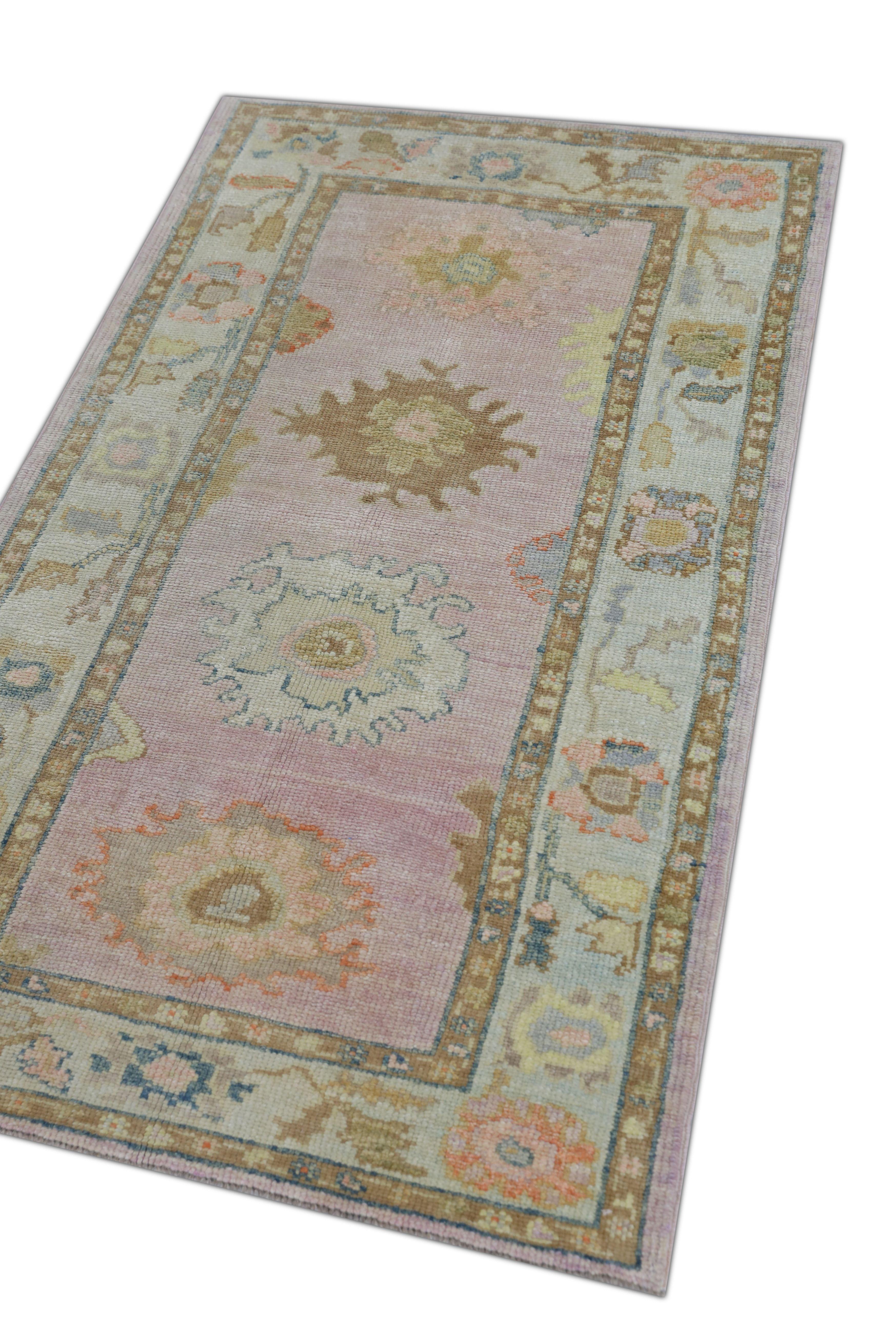 Annodato a mano Tappeto Oushak Orientale annodato a mano Turco Oushak 3' x 5'1