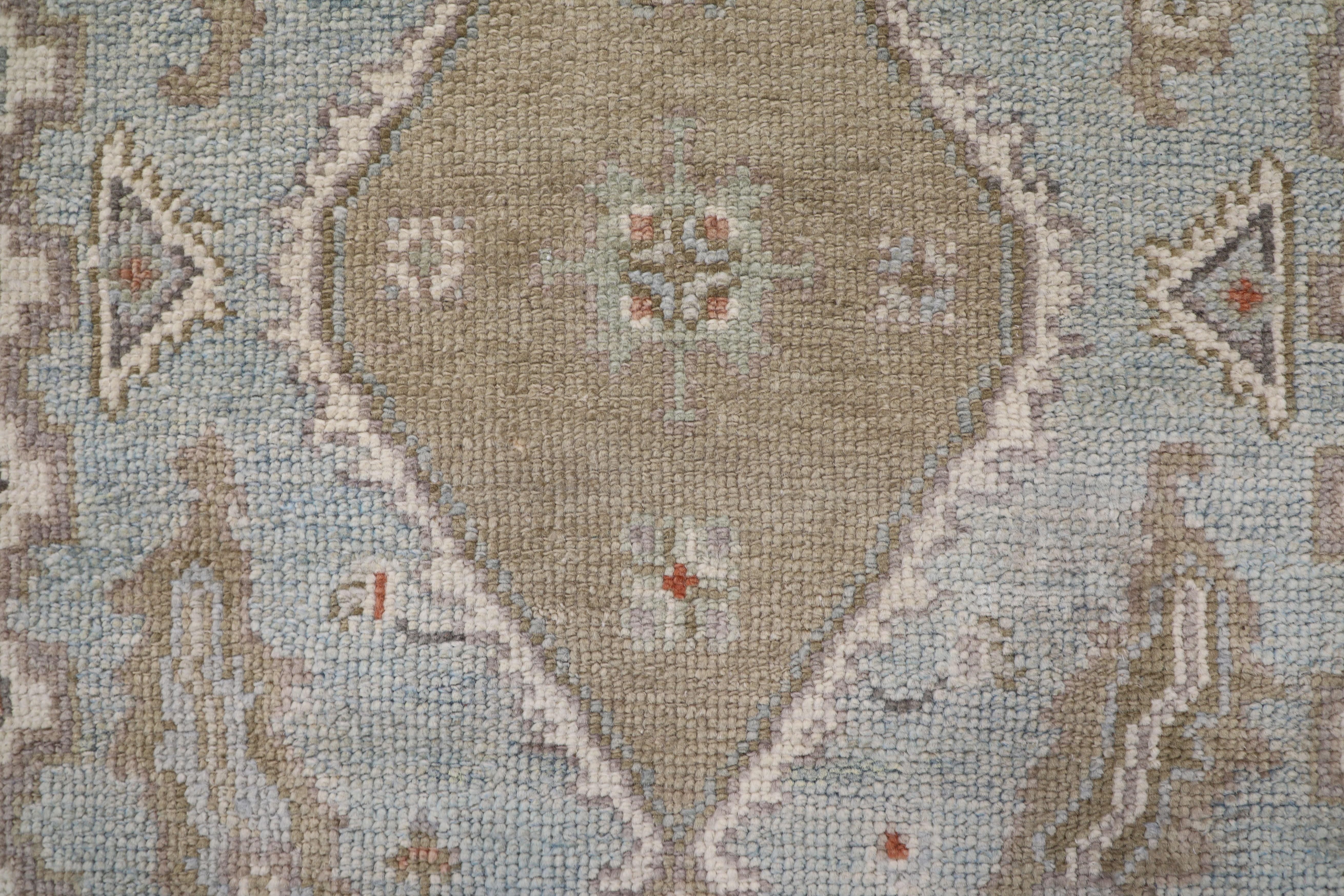 Turc Tapis oriental noué à la main turc Oushak 3' x 5'3