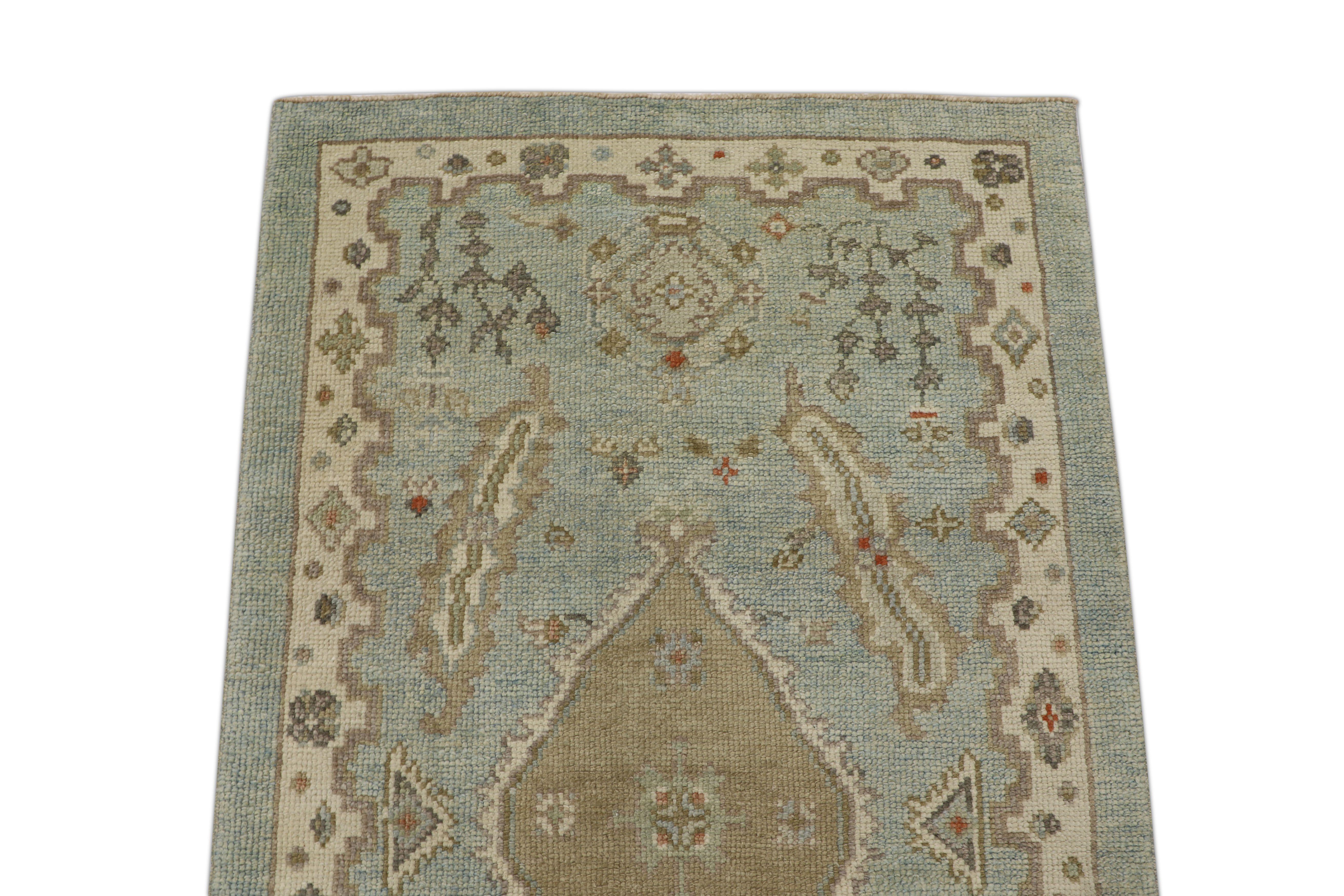 Noué à la main Tapis oriental noué à la main turc Oushak 3' x 5'3