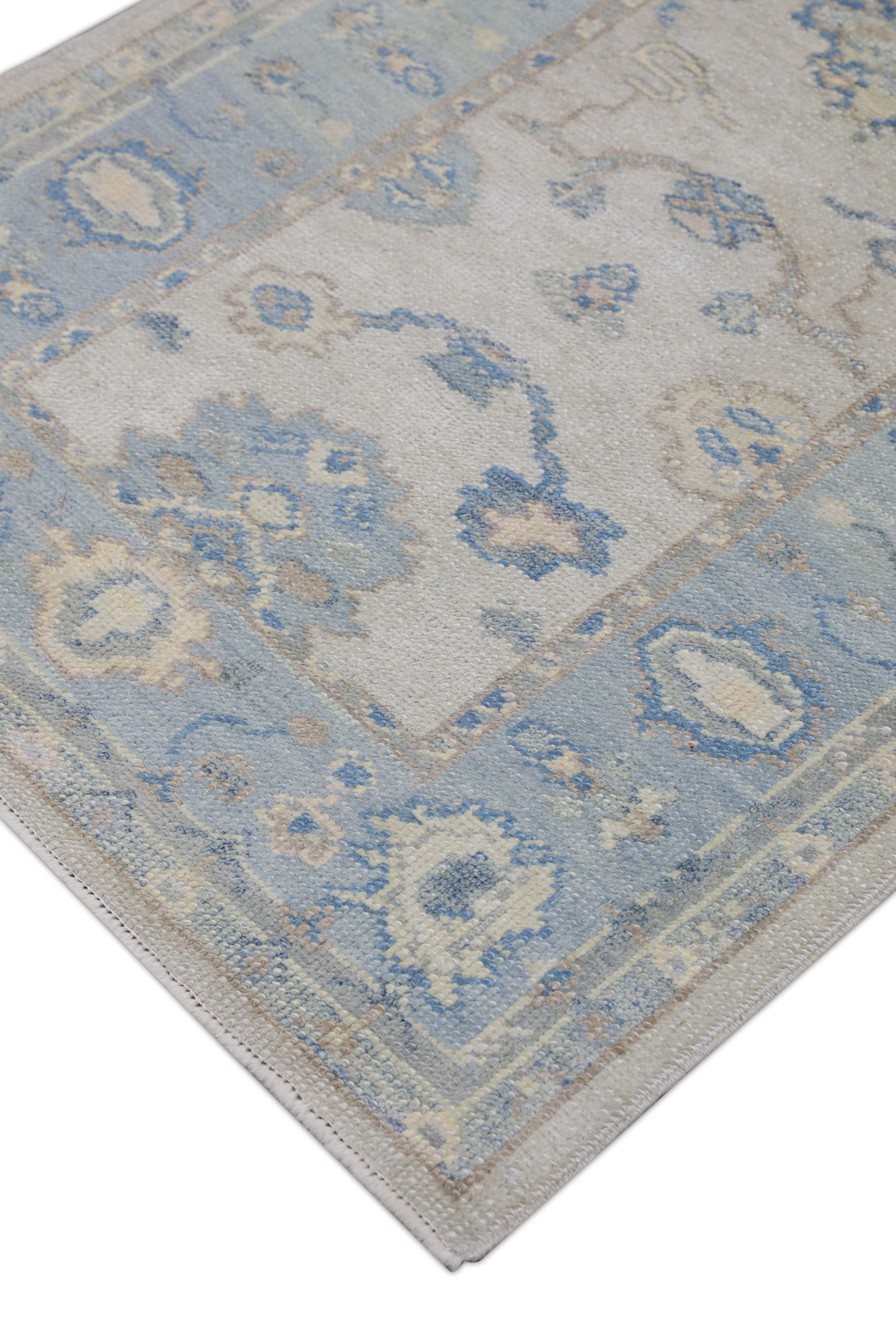 Hand-Knotted Oushak Rug Oriental Hand Knotted Turkish Oushak 3' x 5'9