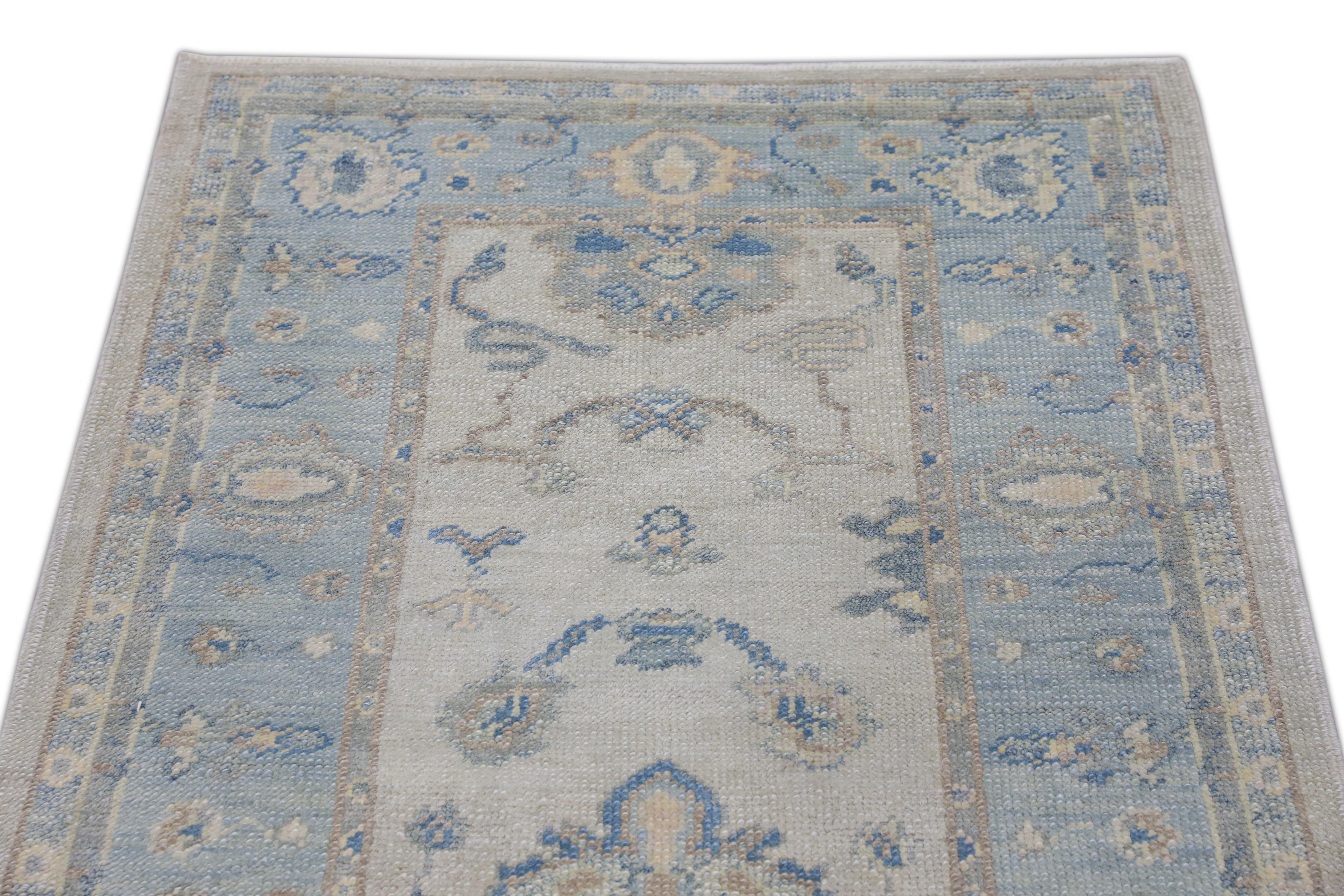 Oushak Rug Oriental Hand Knotted Turkish Oushak 3' x 5'9