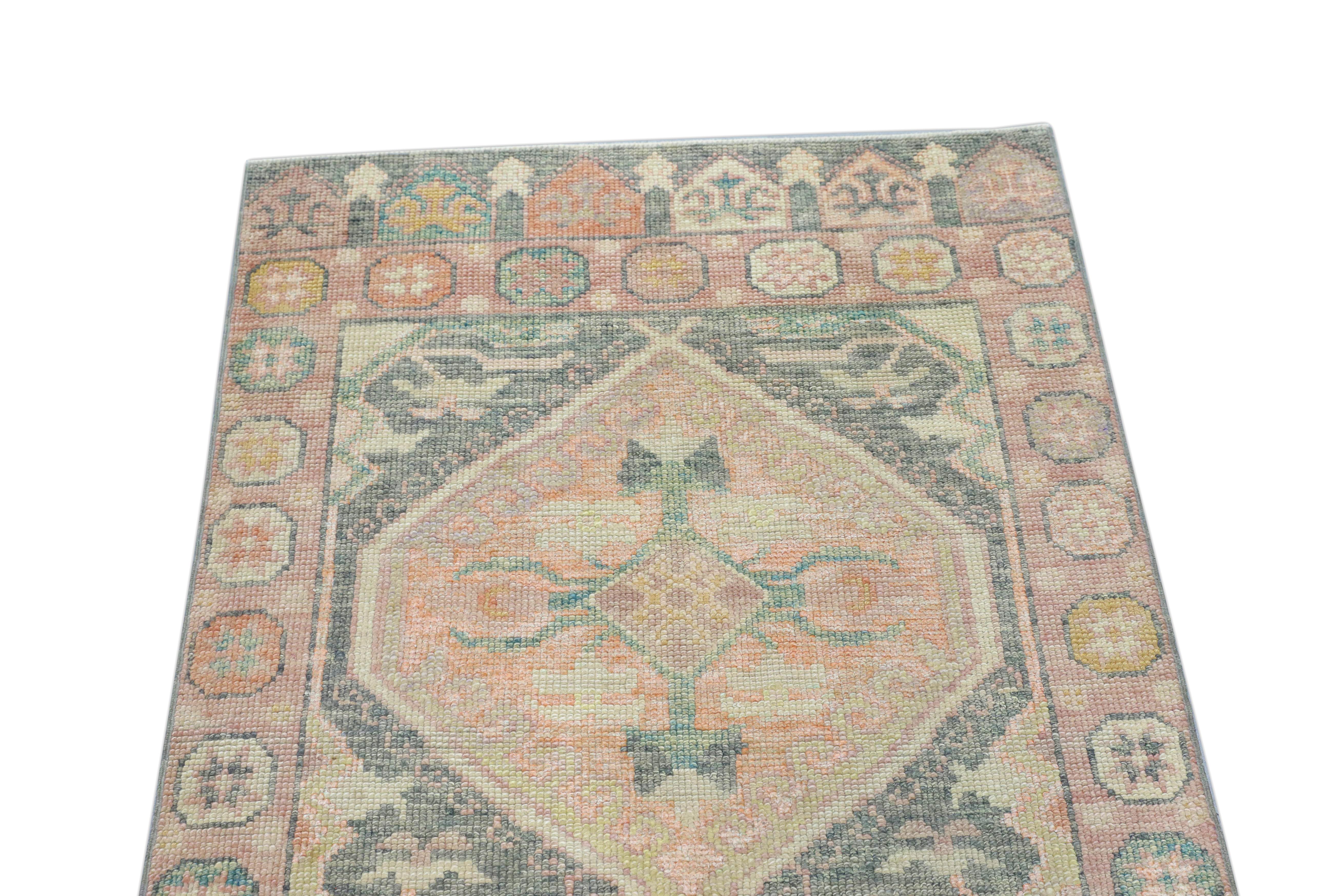 Oushak Rug Oriental Hand Knotted Turkish Oushak 3' x 6' #4420 In New Condition For Sale In Houston, TX