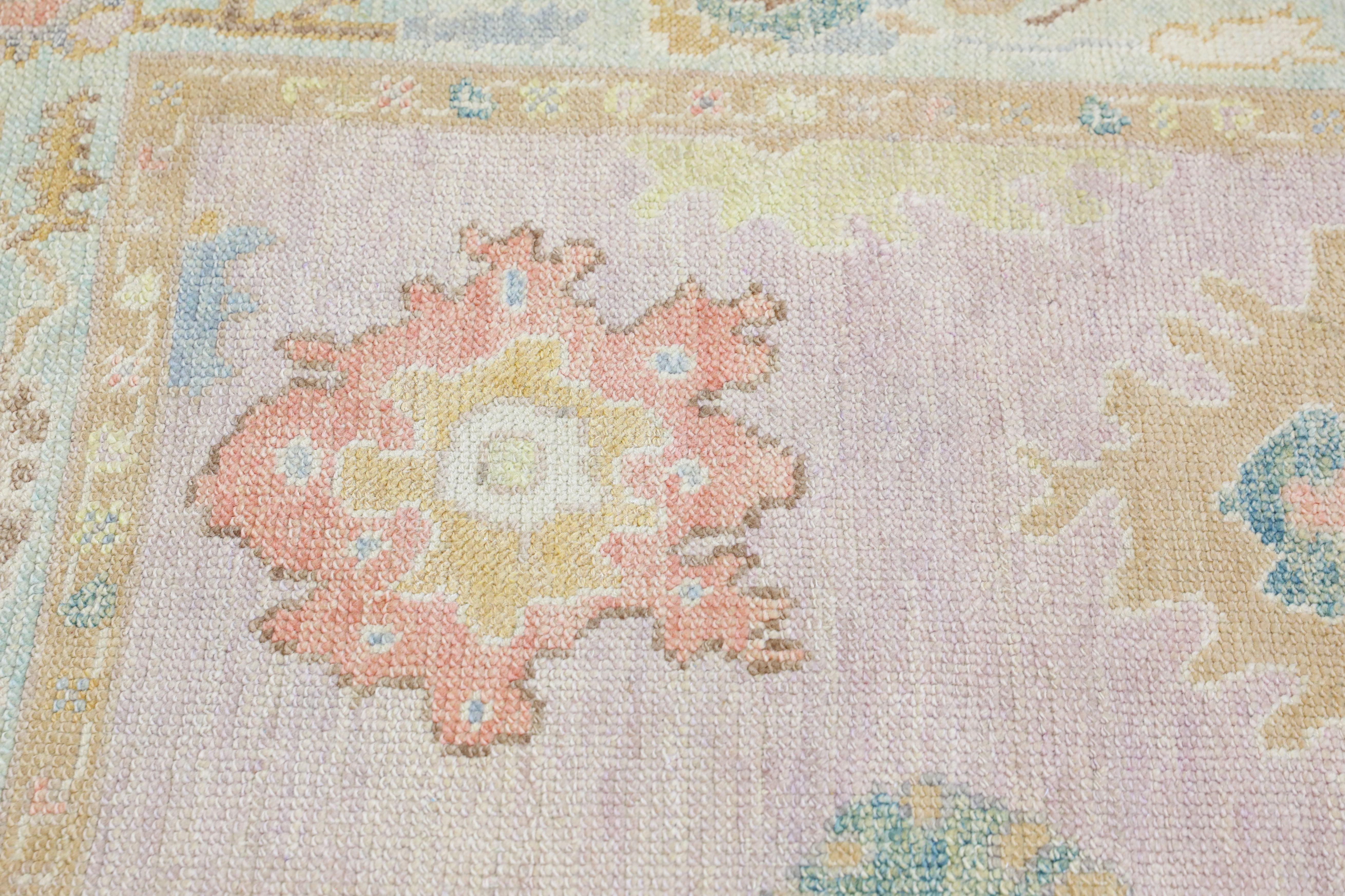 Oushak Rug Oriental Hand Knotted Turkish Oushak 3' x 6'11