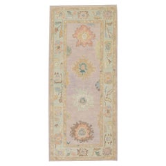 Tappeto Oushak Orientale annodato a mano Turco Oushak 3' x 6'11" #4389
