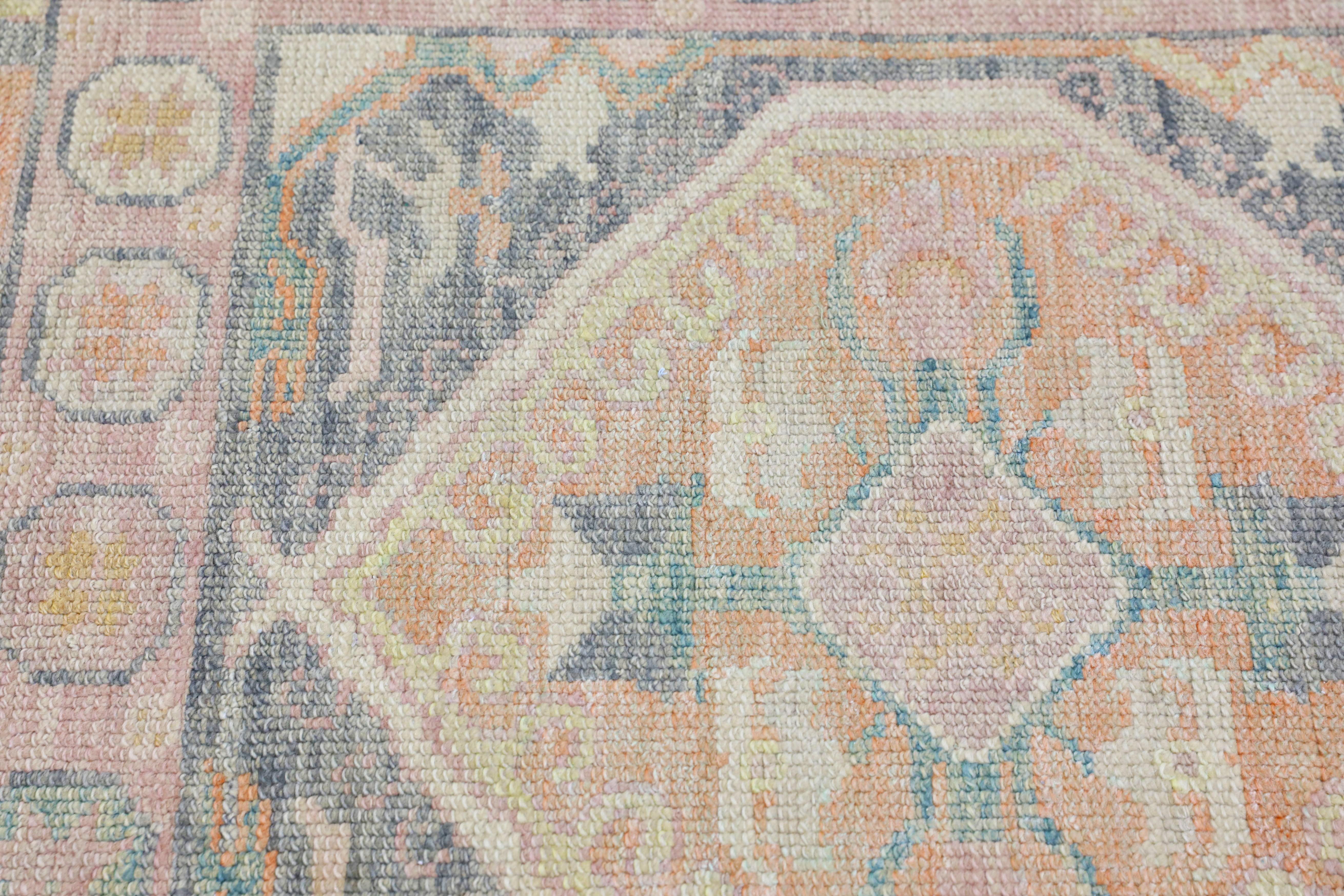 Oushak Rug Oriental Hand Knotted Turkish Oushak 3' x 6'2