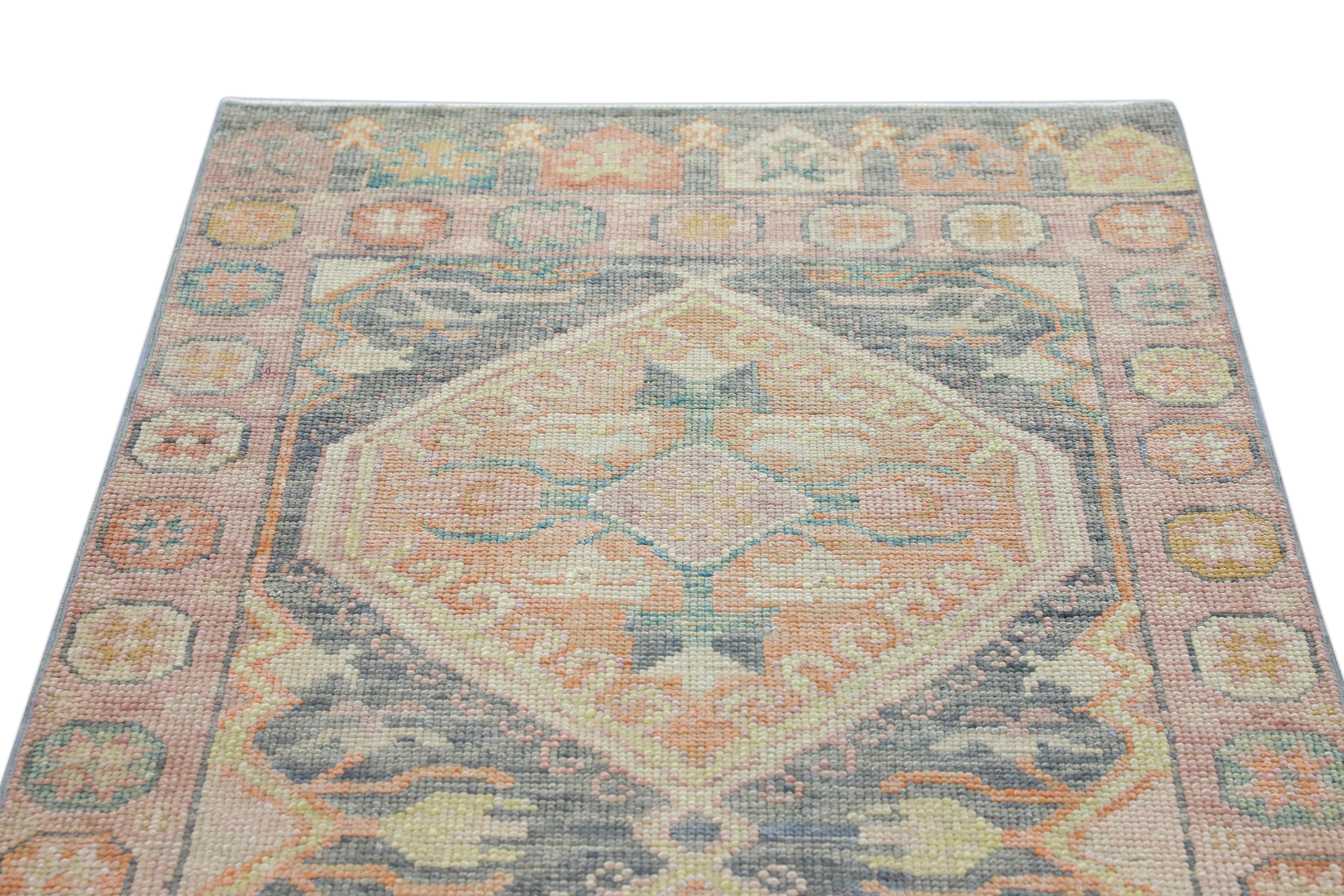 Oushak-Teppich Orientalischer handgeknüpfter türkischer Oushak-Teppich 3' x 6'2