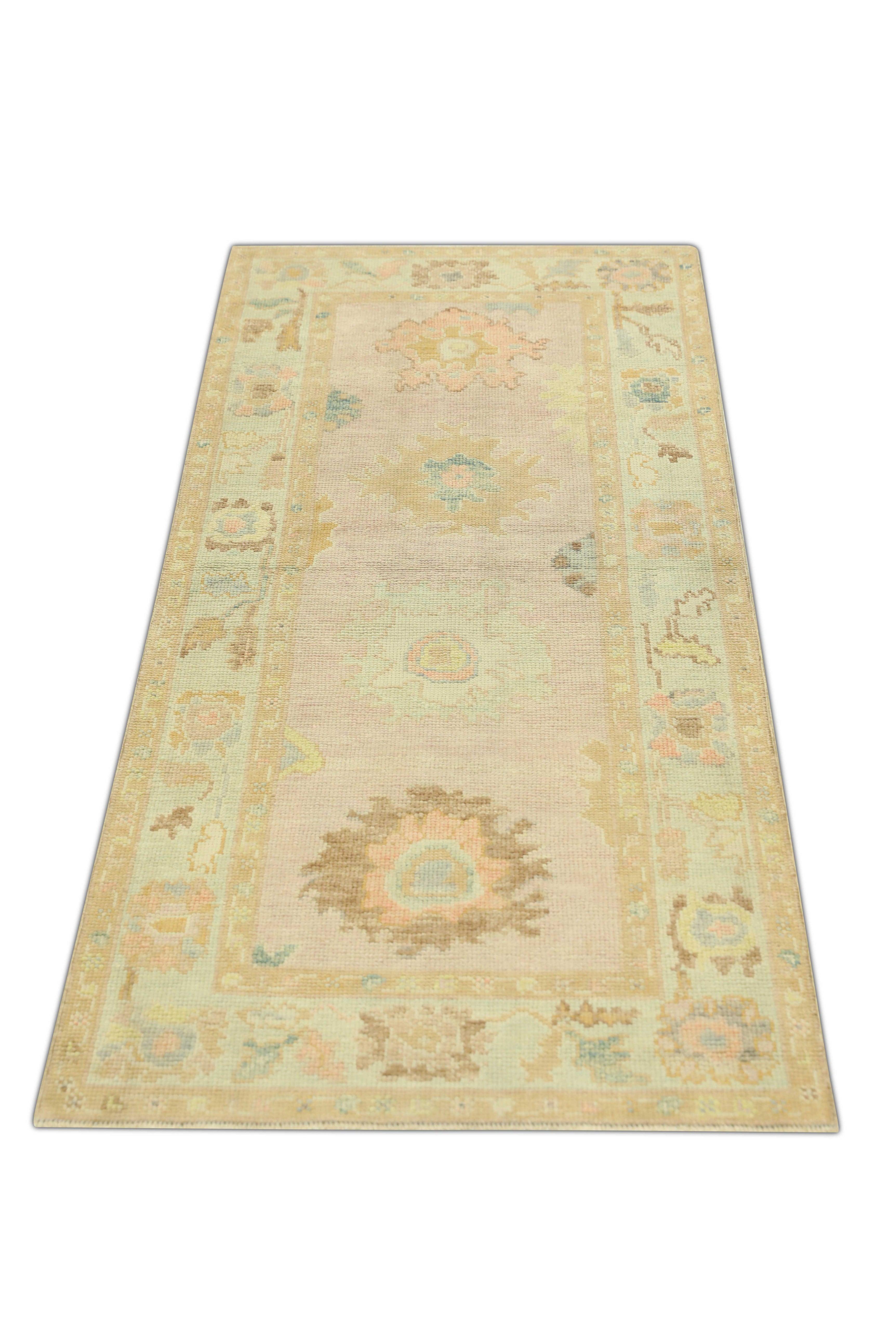 Oushak-Teppich Orientalischer handgeknüpfter türkischer Oushak-Teppich 3' x 6'3