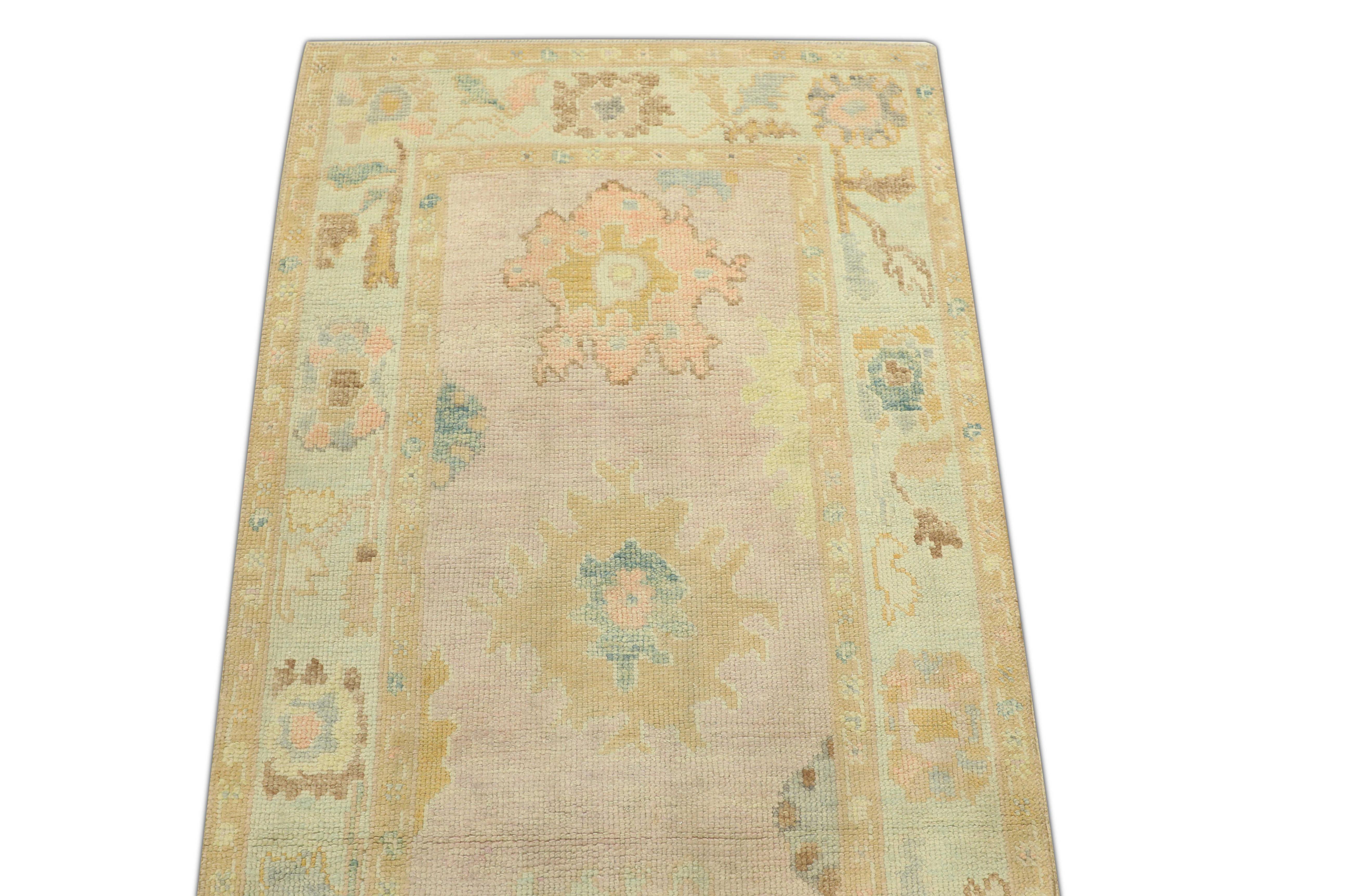 Oushak-Teppich Orientalischer handgeknüpfter türkischer Oushak-Teppich 3' x 6'3