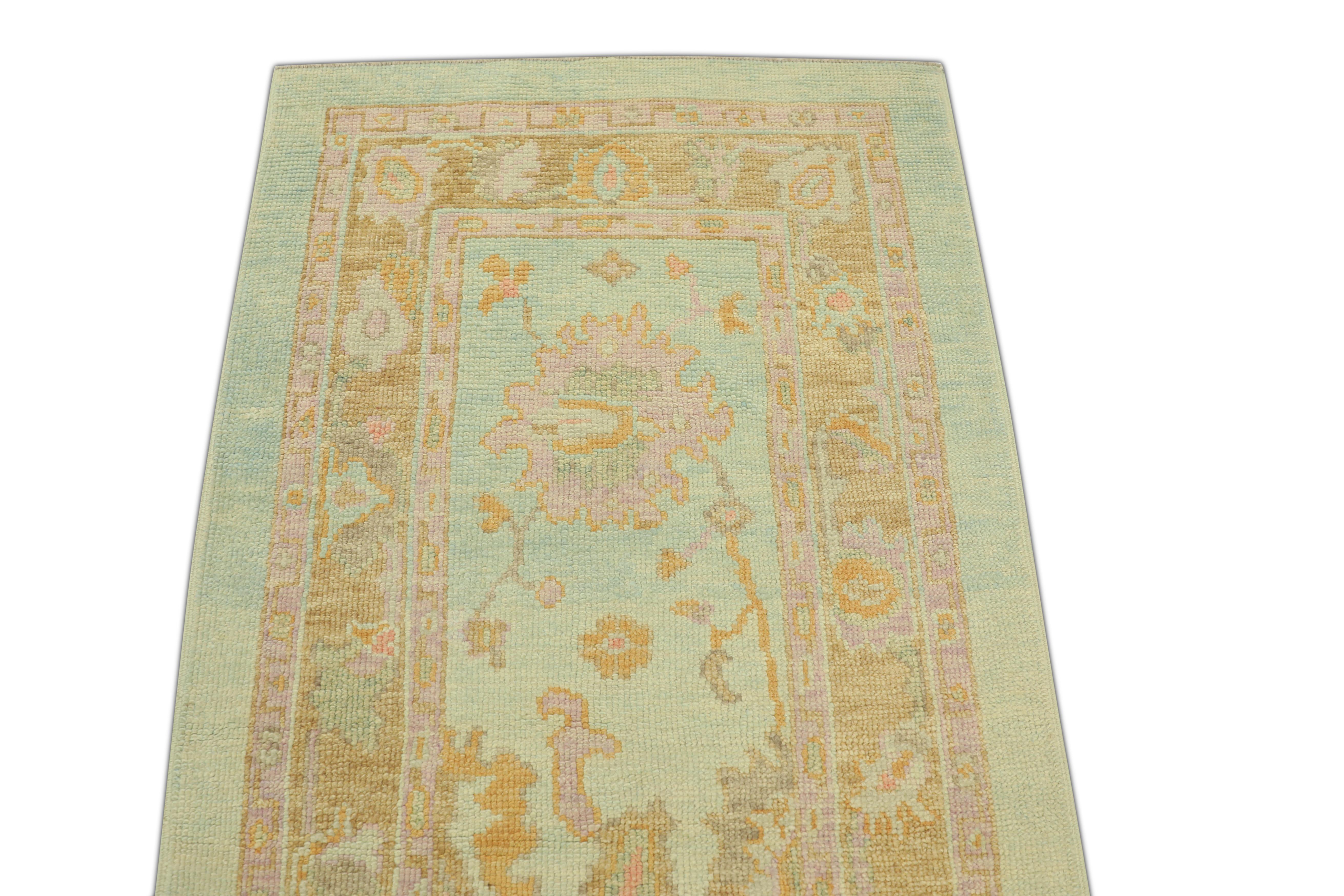 Oushak-Teppich Orientalischer handgeknüpfter türkischer Oushak 3' x 6'4