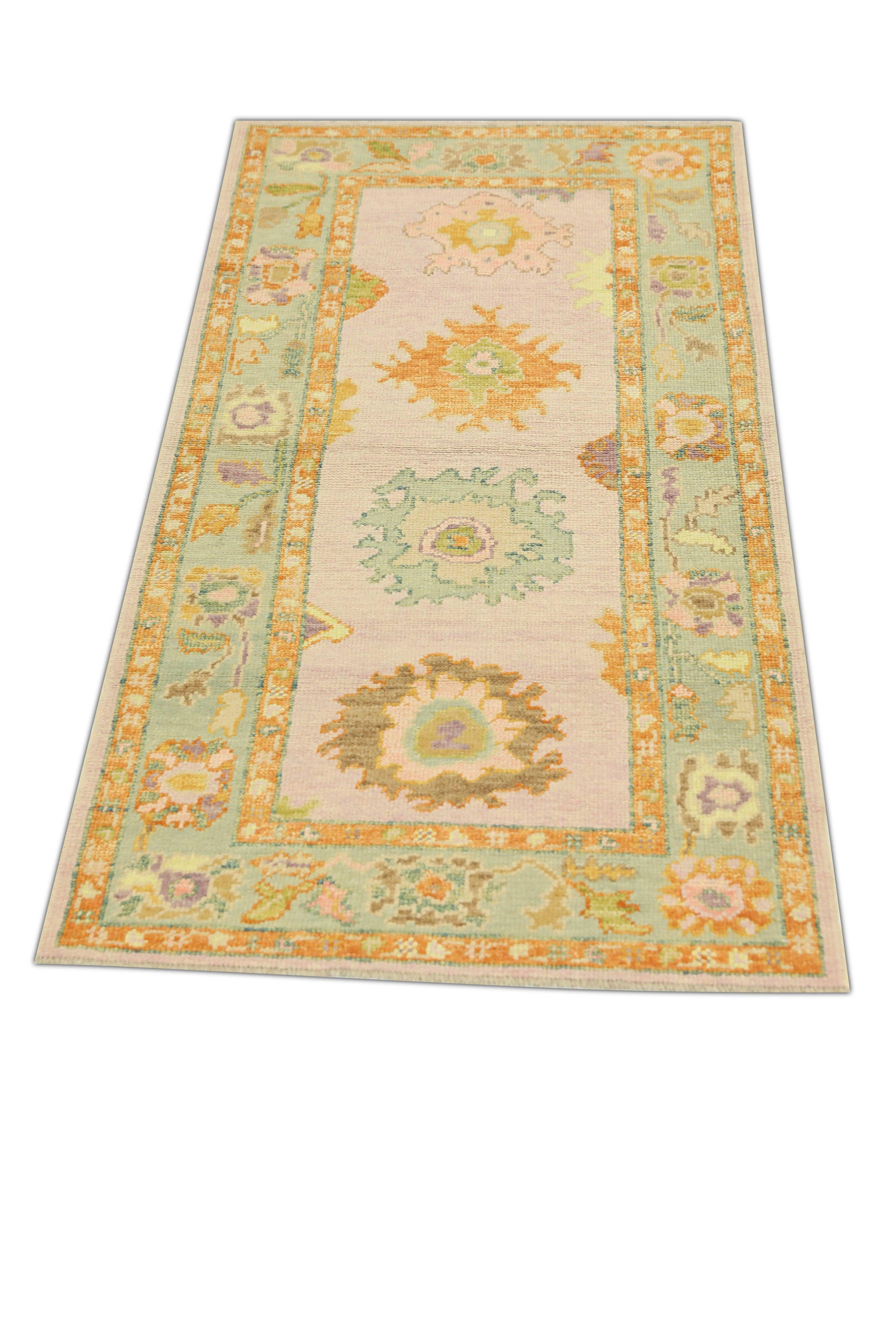 Annodato a mano Tappeto Oushak Orientale annodato a mano Turco Oushak 3' x 6'4