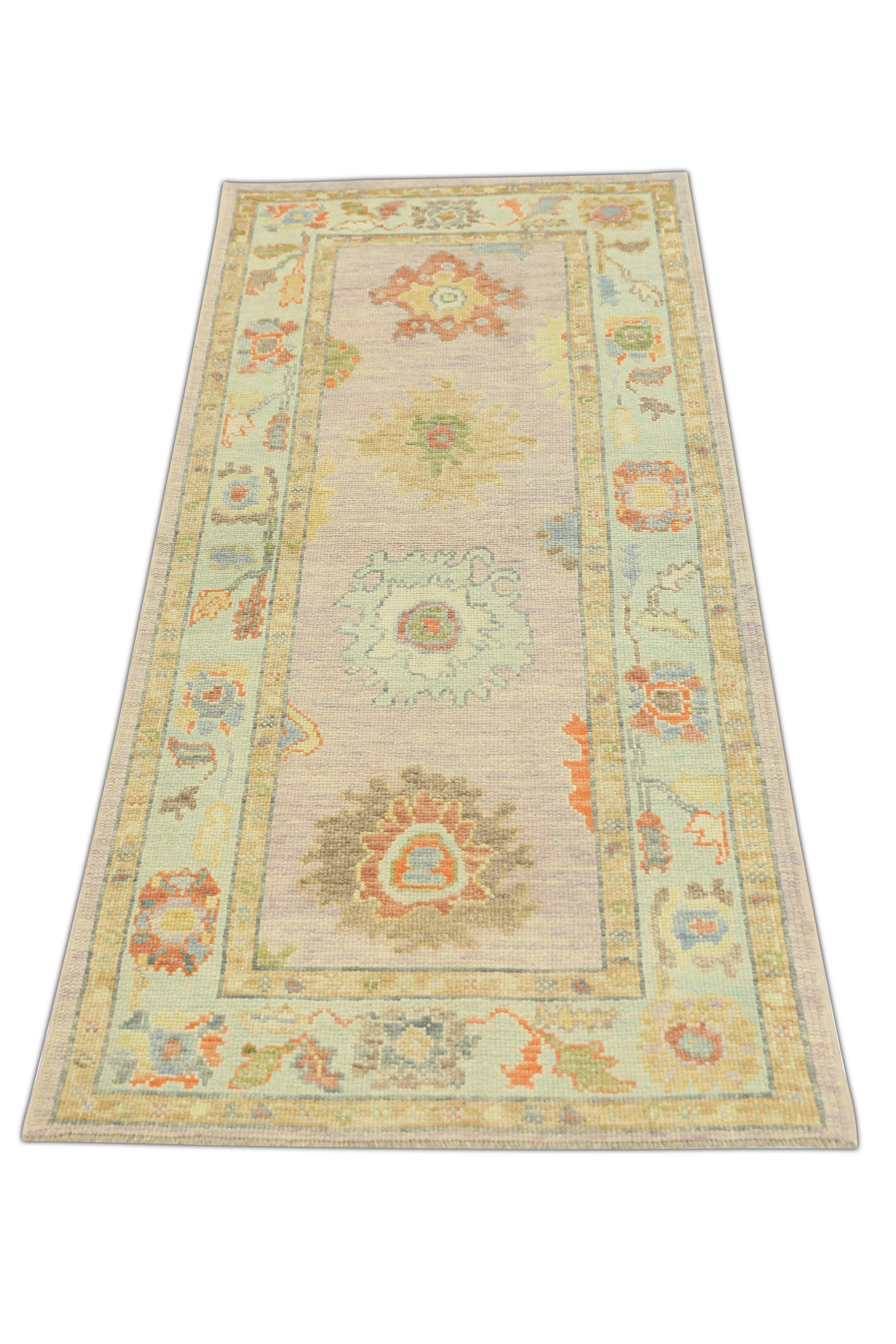 Alfombra Oushak Oriental Anudada a Mano Turca Oushak 3' x 6'9