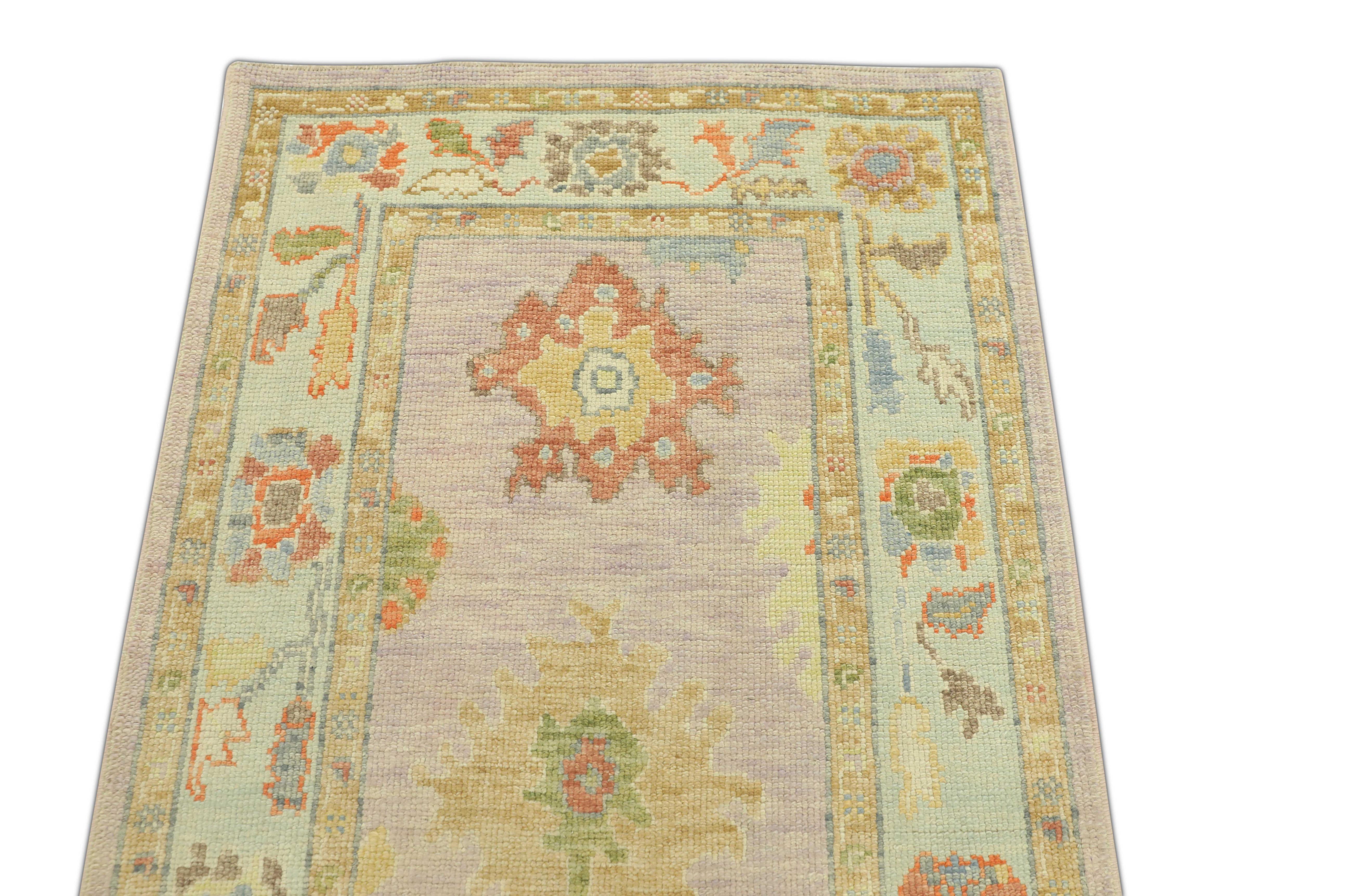 Alfombra Oushak Oriental Anudada a Mano Turca Oushak 3' x 6'9
