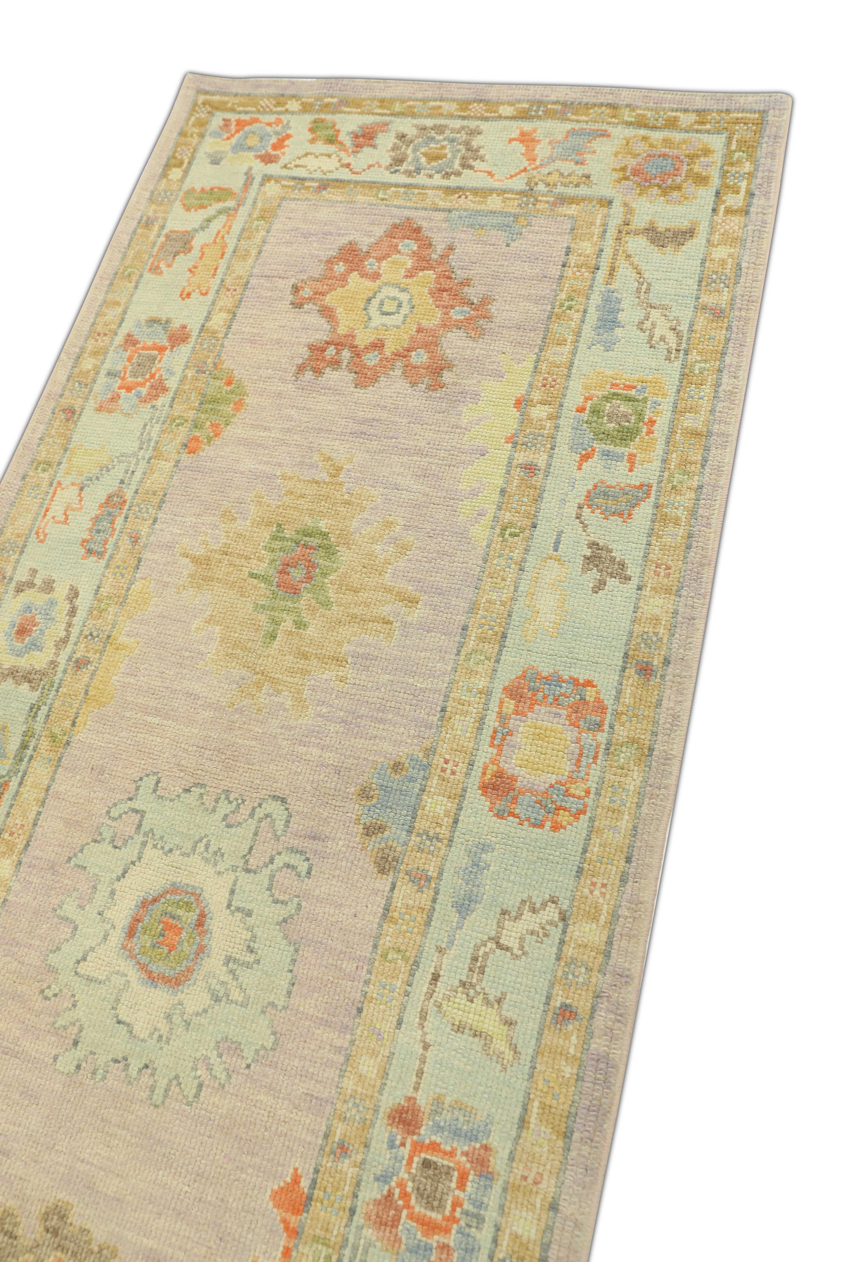 Alfombra Oushak Oriental Anudada a Mano Turca Oushak 3' x 6'9