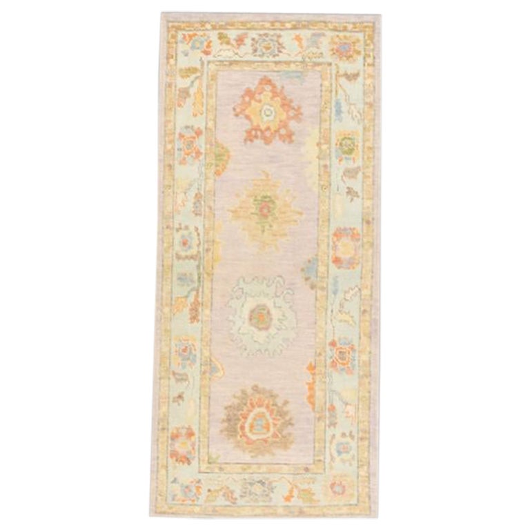 Alfombra Oushak Oriental Anudada a Mano Turca Oushak 3' x 6'9" #695