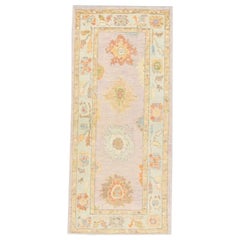 Alfombra Oushak Oriental Anudada a Mano Turca Oushak 3' x 6'9" #695