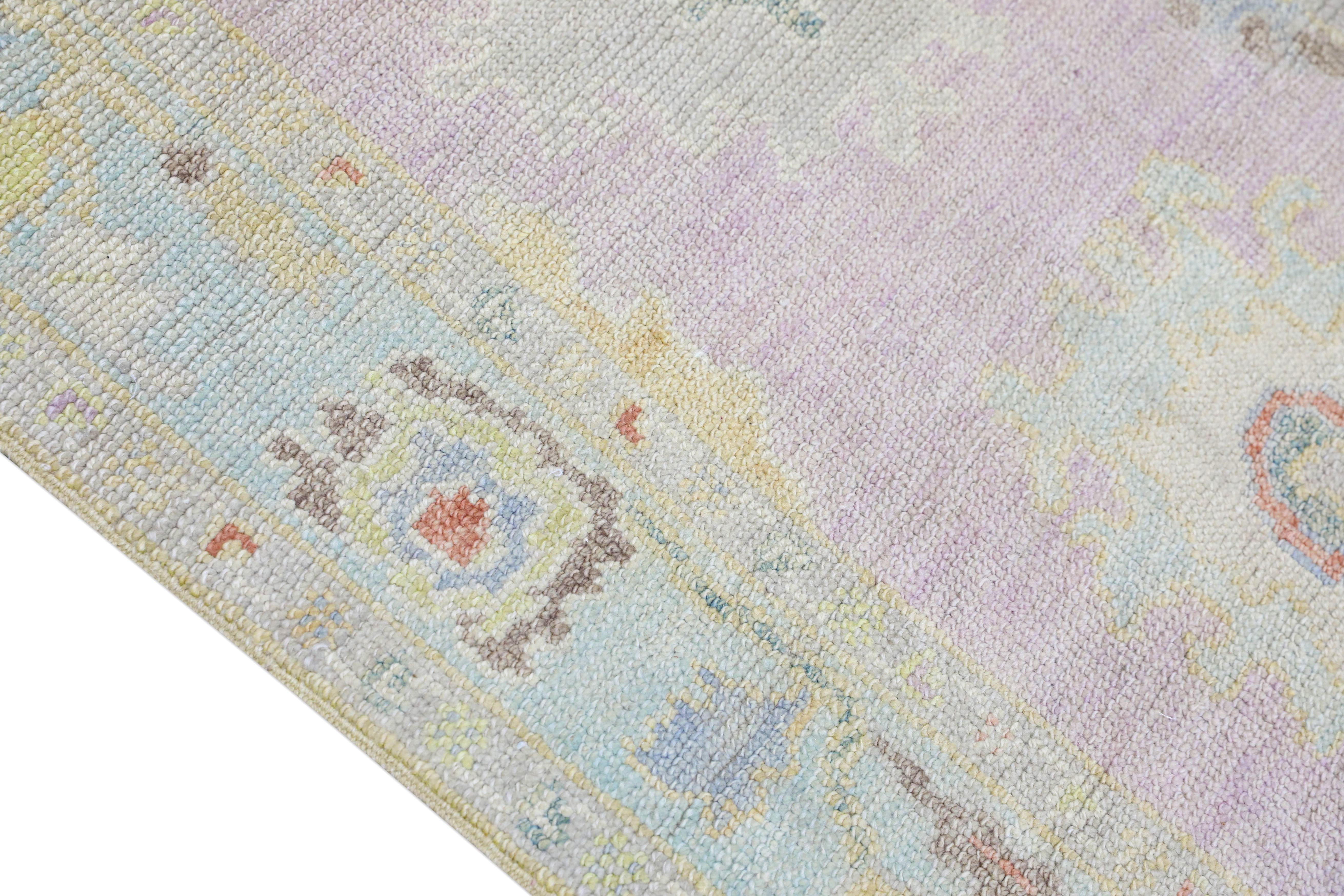 Oushak-Teppich Orientalischer handgeknüpfter türkischer Oushak-Teppich 3' x 7' #4098 (Türkisch) im Angebot