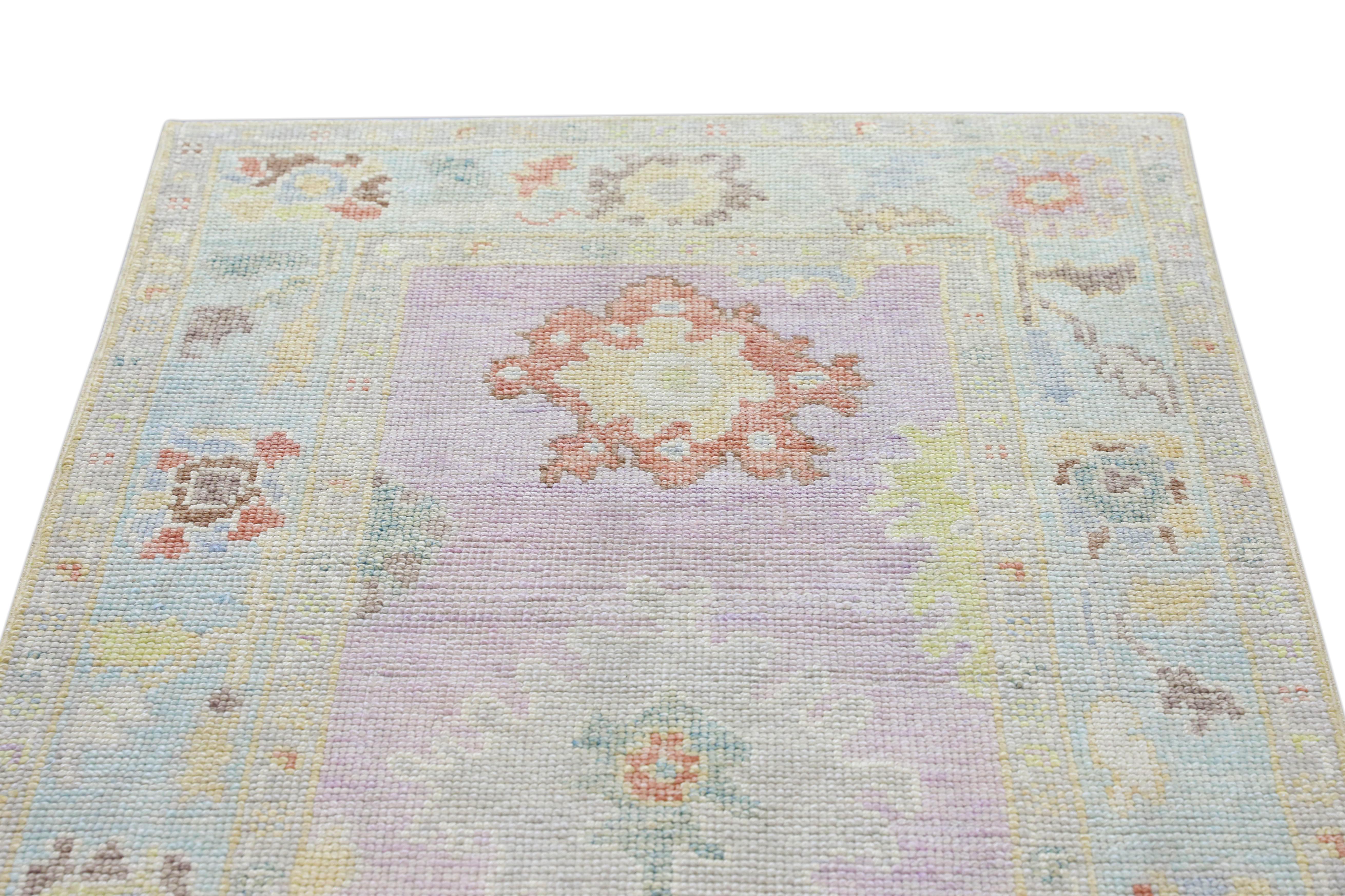 Oushak-Teppich Orientalischer handgeknüpfter türkischer Oushak-Teppich 3' x 7' #4098 (Handgeknüpft) im Angebot