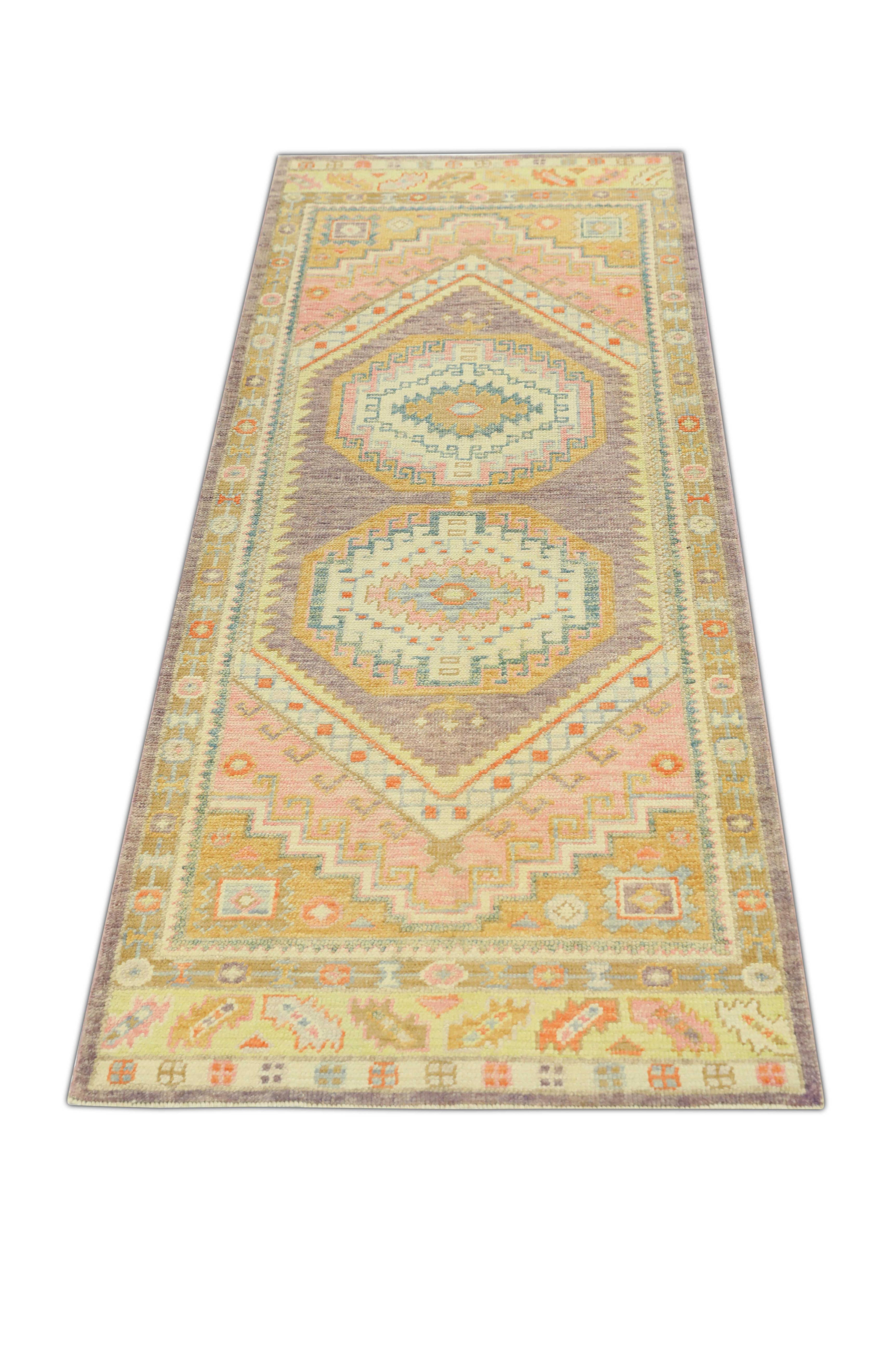 Lana Tappeto Oushak Orientale annodato a mano Turco Oushak 3' x 7'8